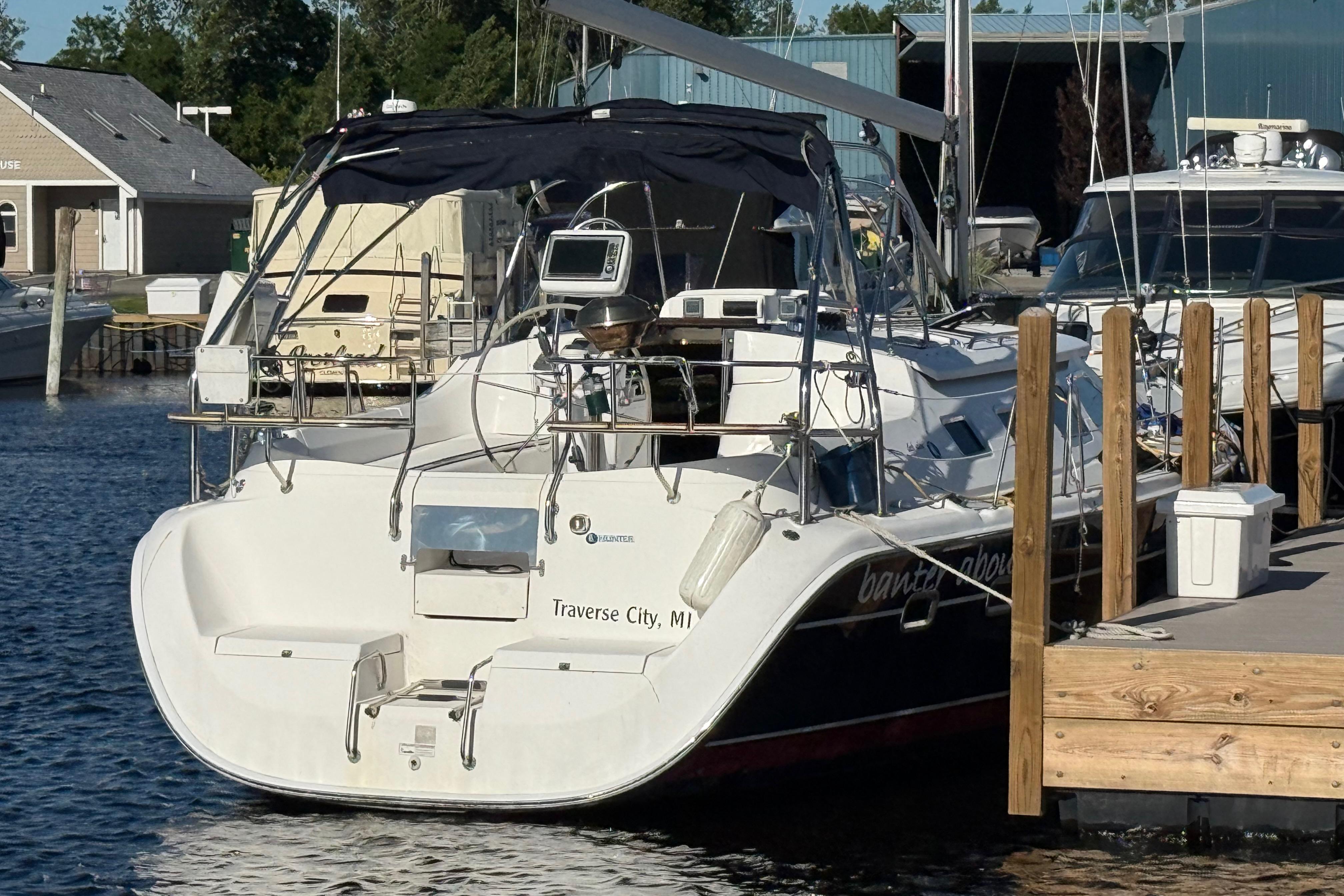 Hunter 41 Deck Salon 2007 sailboat docked in Traverse City marina.