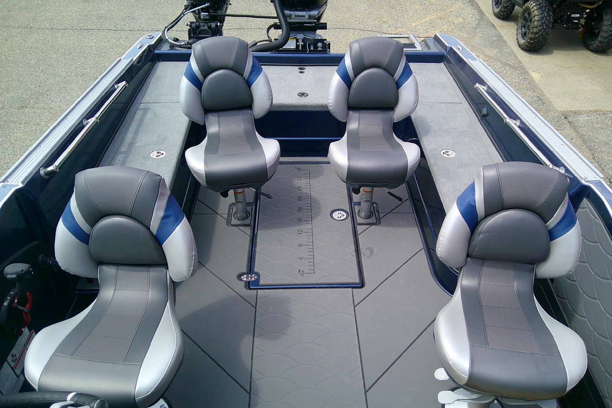 2026 Nitro ZV21 Pro boat interior with four cushioned seats and sleek design.