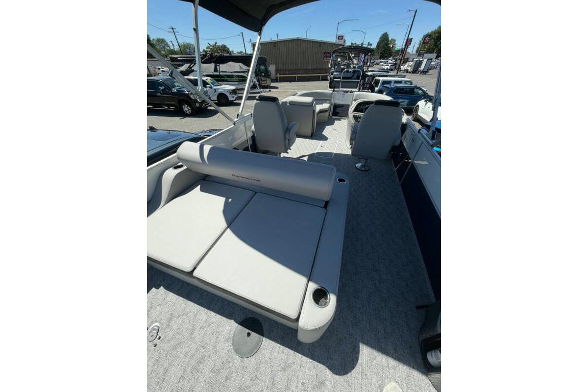 2026 Berkshire LE 24' Ultra Lounger boat interior with plush seating and modern design.
