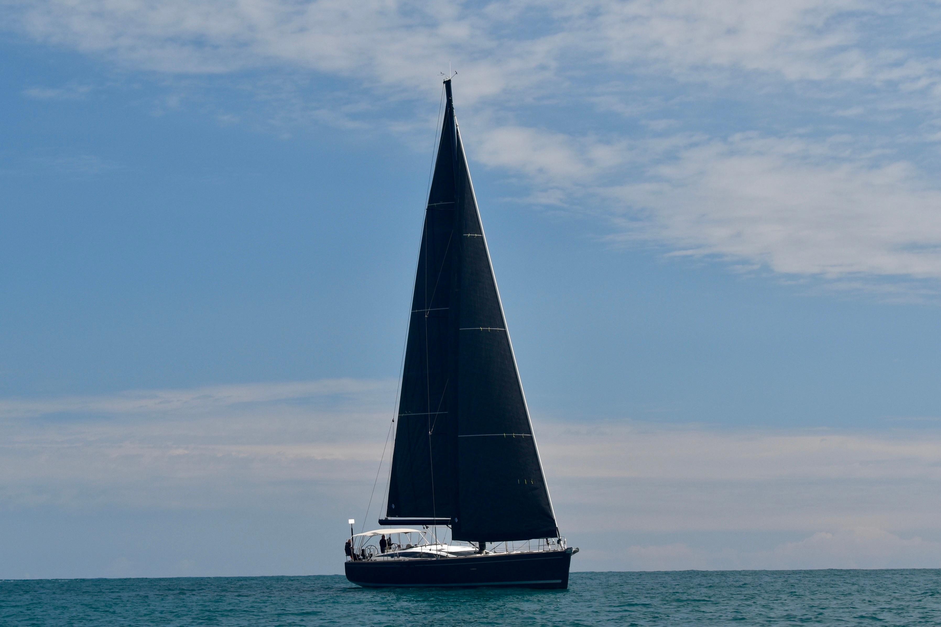 Sailing yacht CNB BORDEAUX 60, 2009 model, on open sea under clear sky.