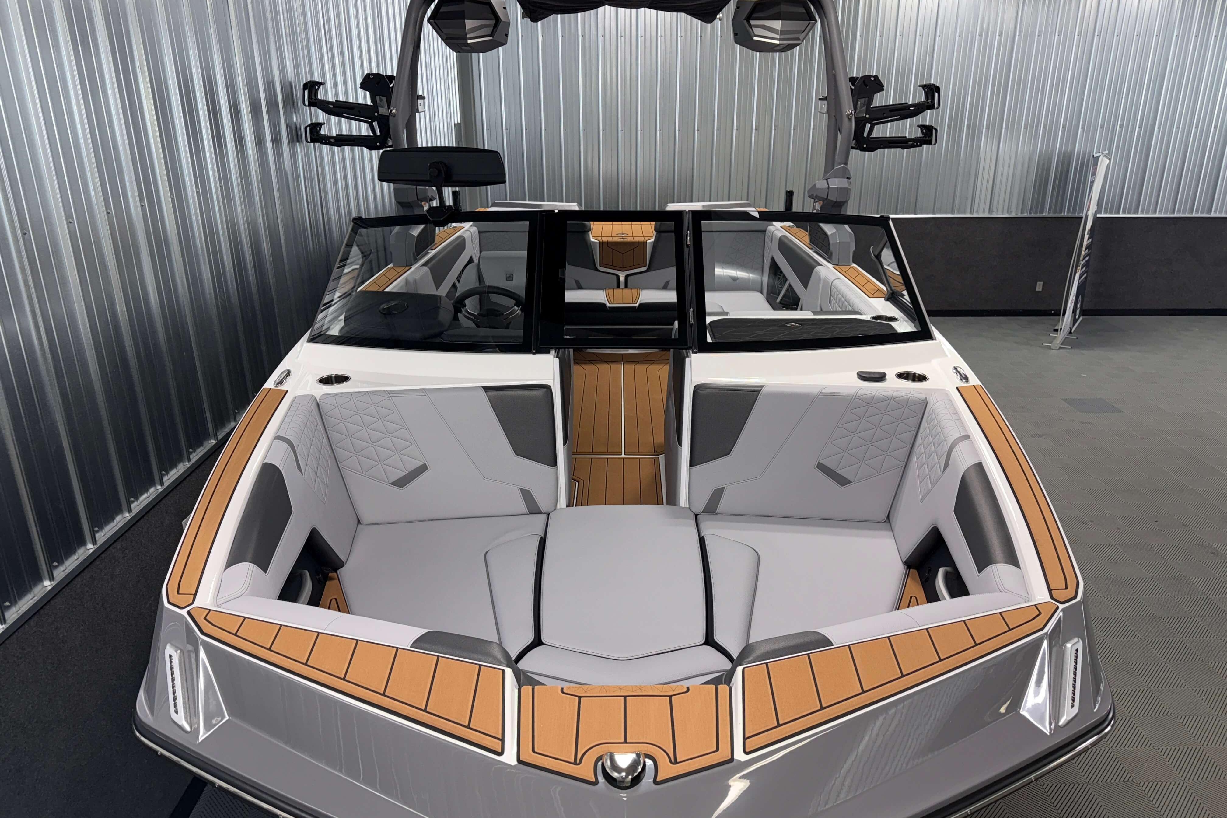 2026 Nautique Super Air Nautique GS22 boat interior with sleek design and modern features.
