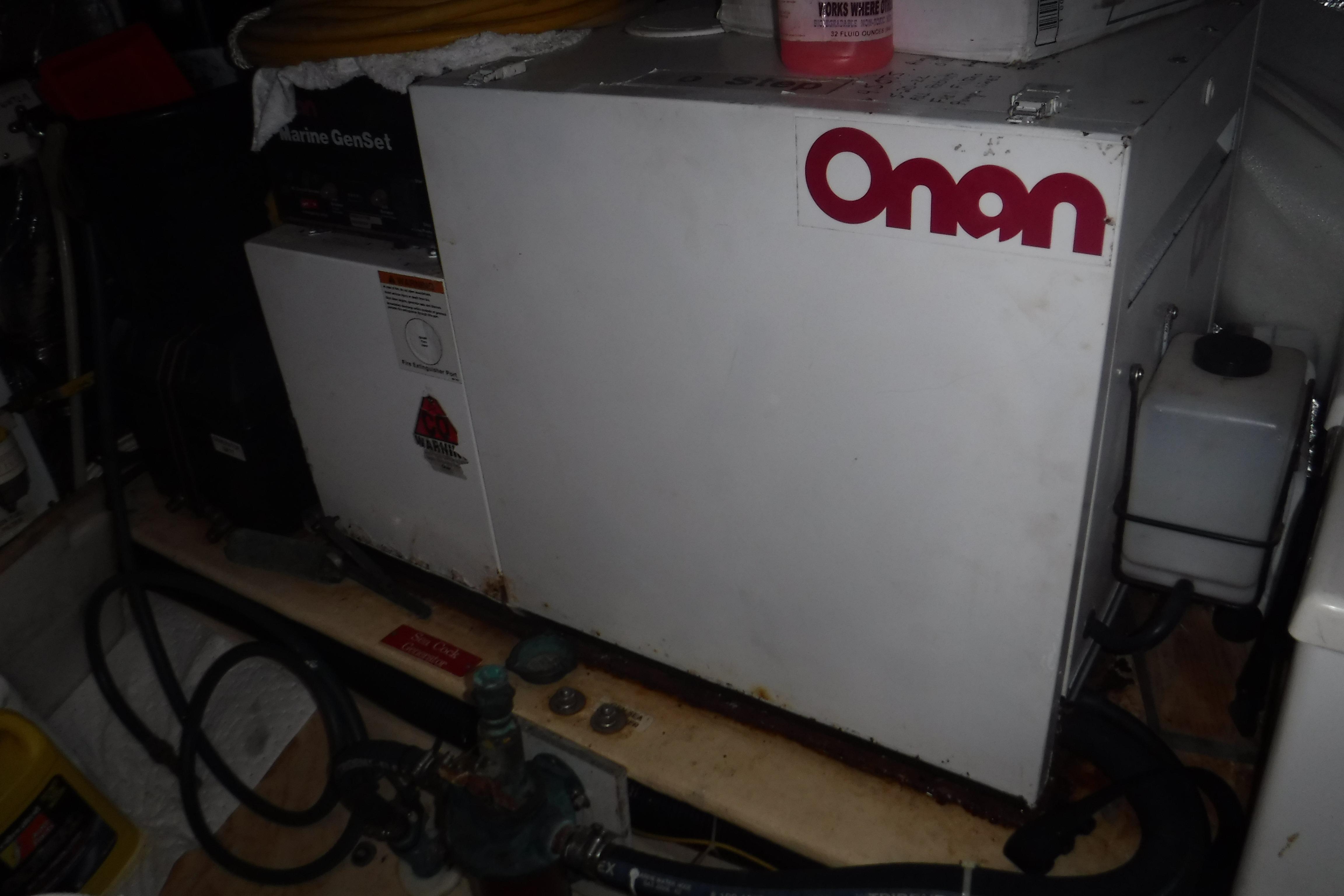 Onan marine generator in a 2002 Nordic Tug 37 engine room.