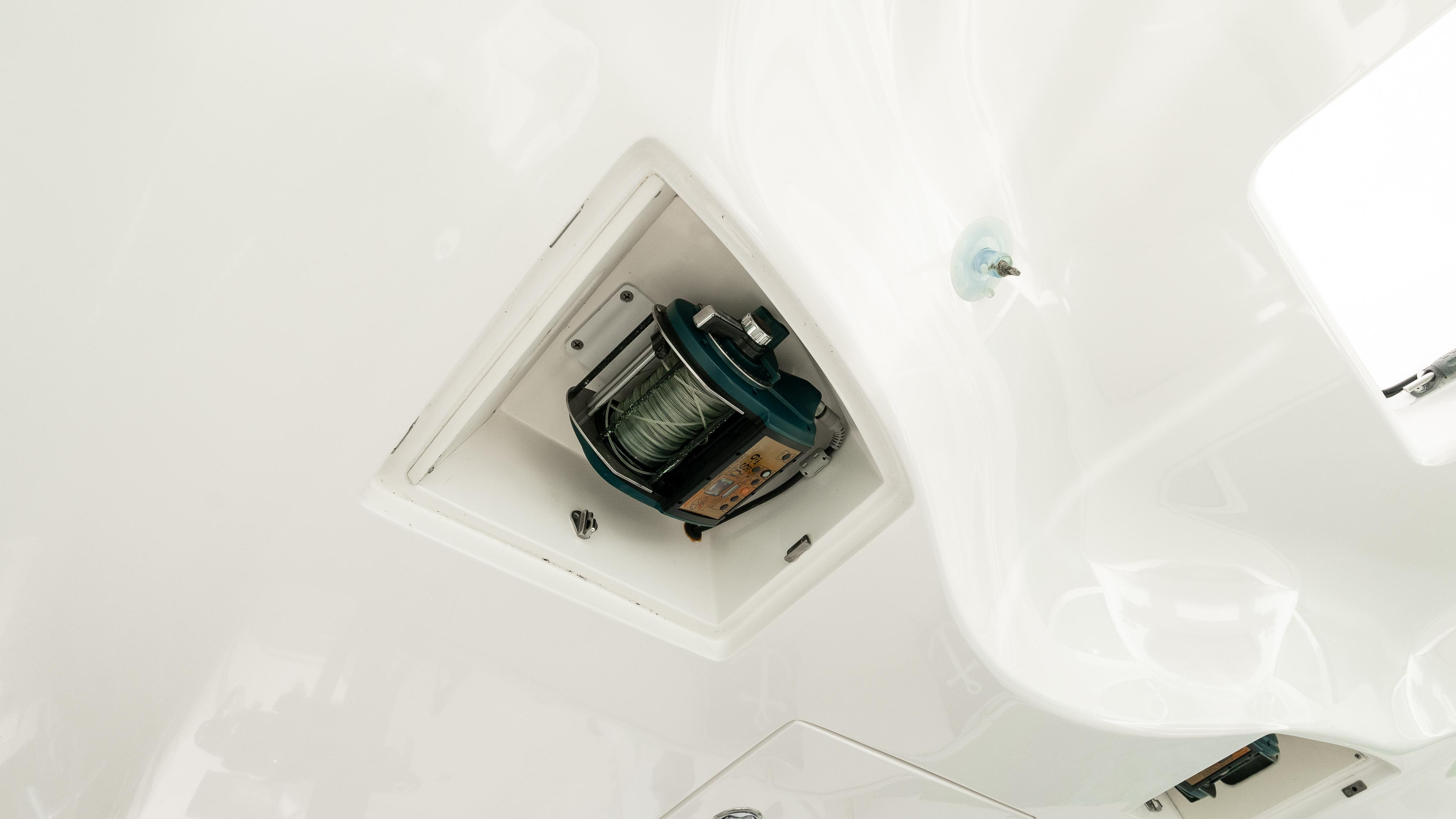 Anchor winch mechanism on a 2012 Cabo 44 HTX yacht.