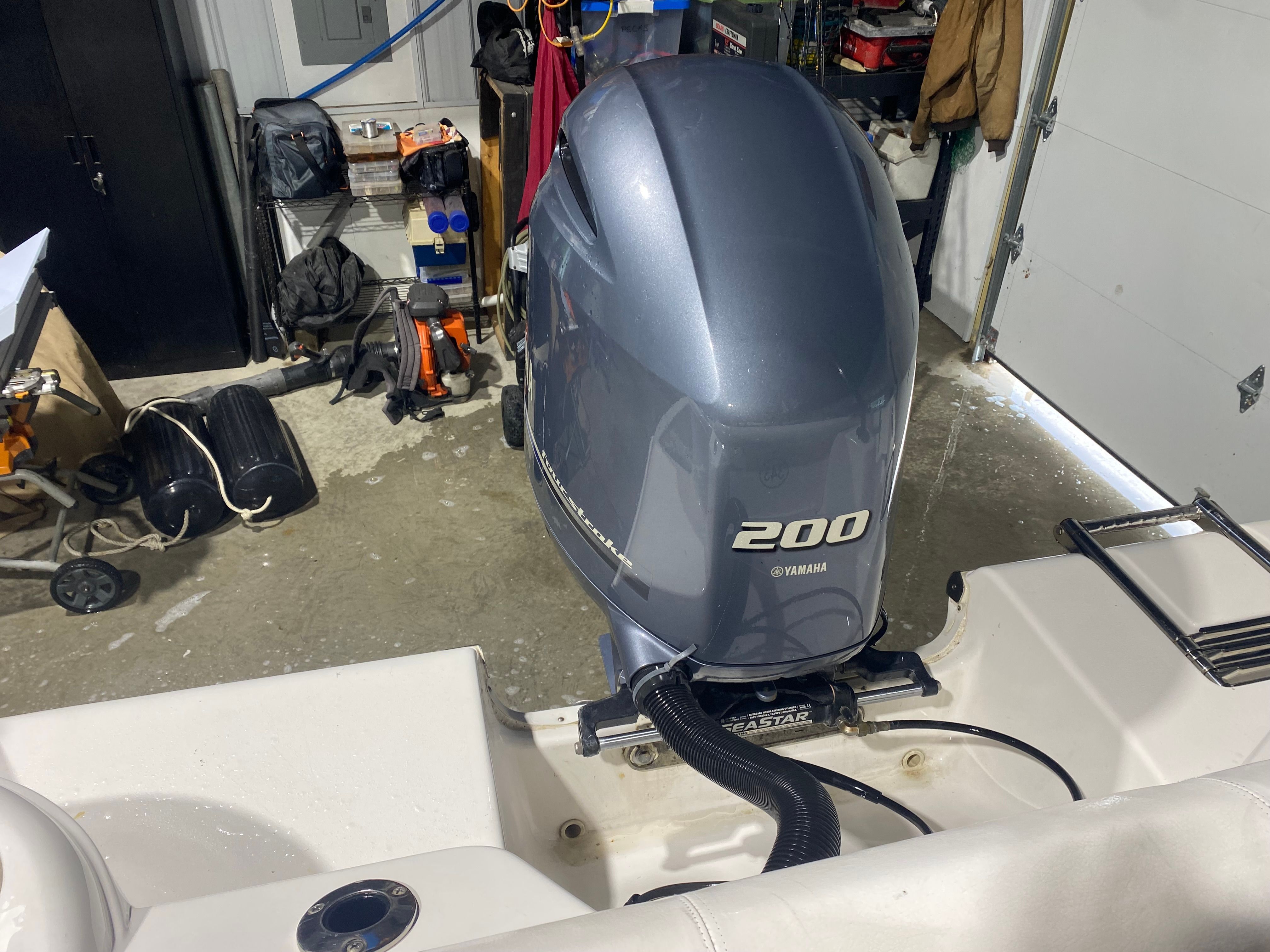 Yamaha 200 outboard motor on Tidewater 220 CC Adventure boat, 2015 model.