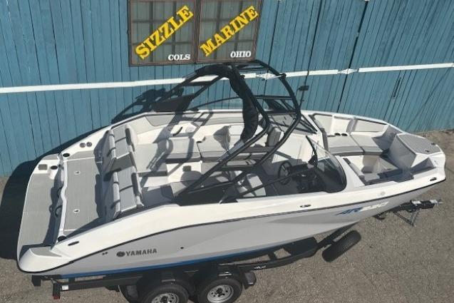2026 Yamaha Boats AR220 on trailer at Sizzle Marine, Ohio.