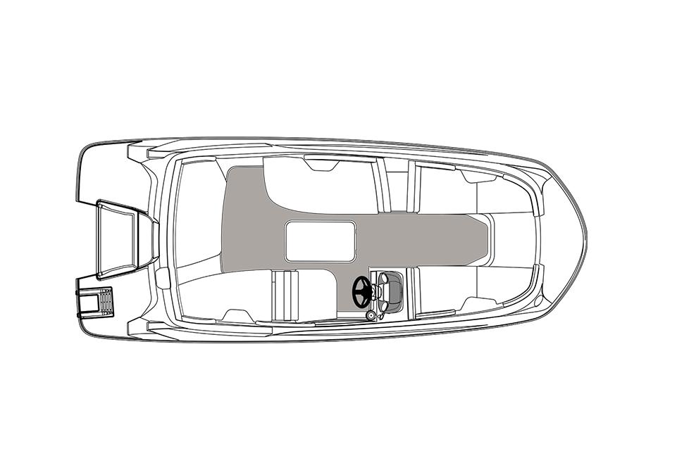 Manufacturer Provided Image: Top view of 2022 Hurricane SunDeck Sport 185 OB boat layout.