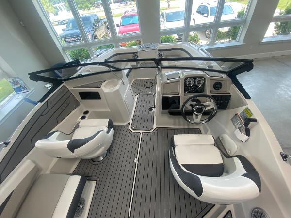 2024 Starcraft SVX 190 boat interior with modern dashboard and seating.