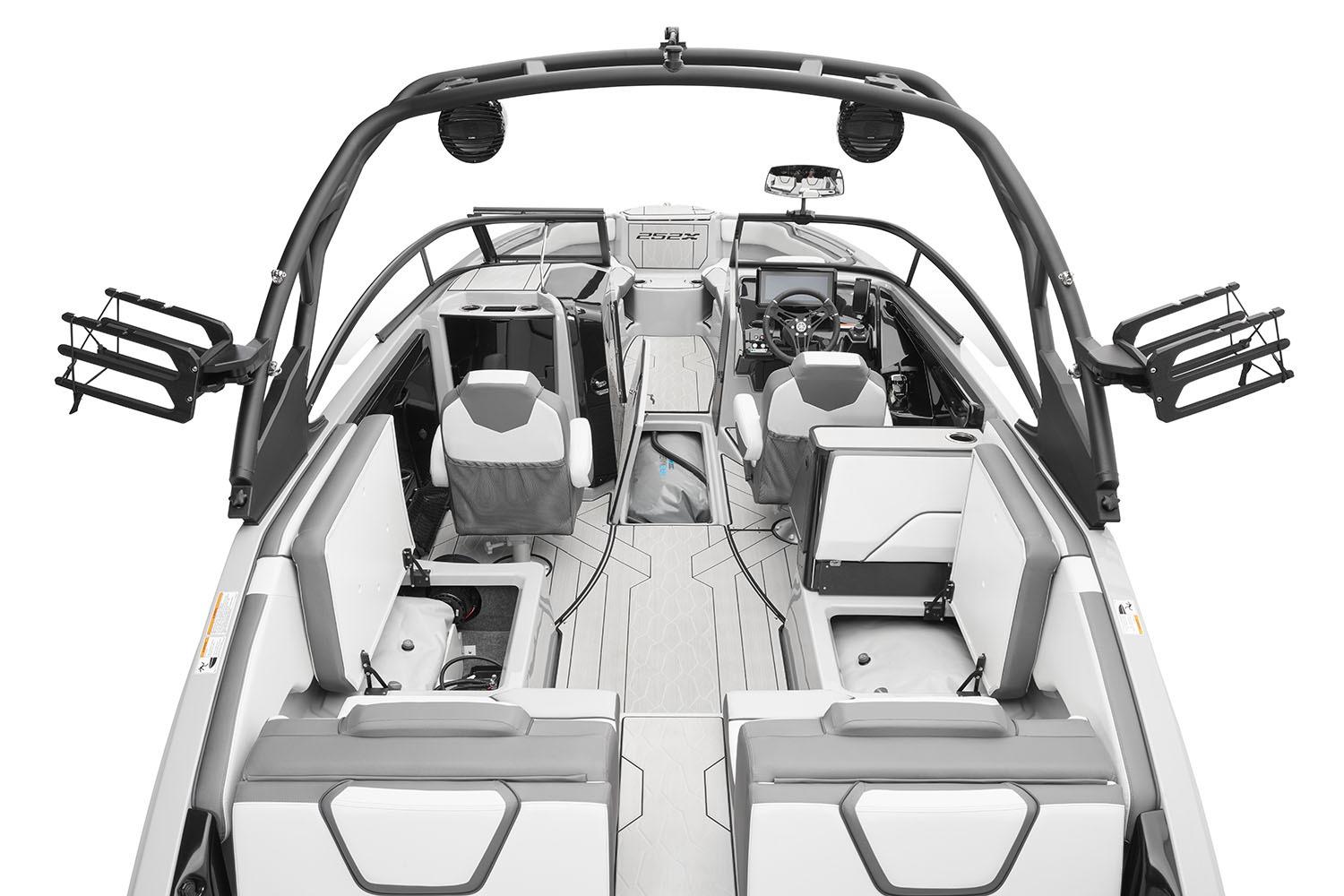 Manufacturer Provided Image: 2026 Yamaha Boats 252XE interior, showcasing sleek seating and modern design features.