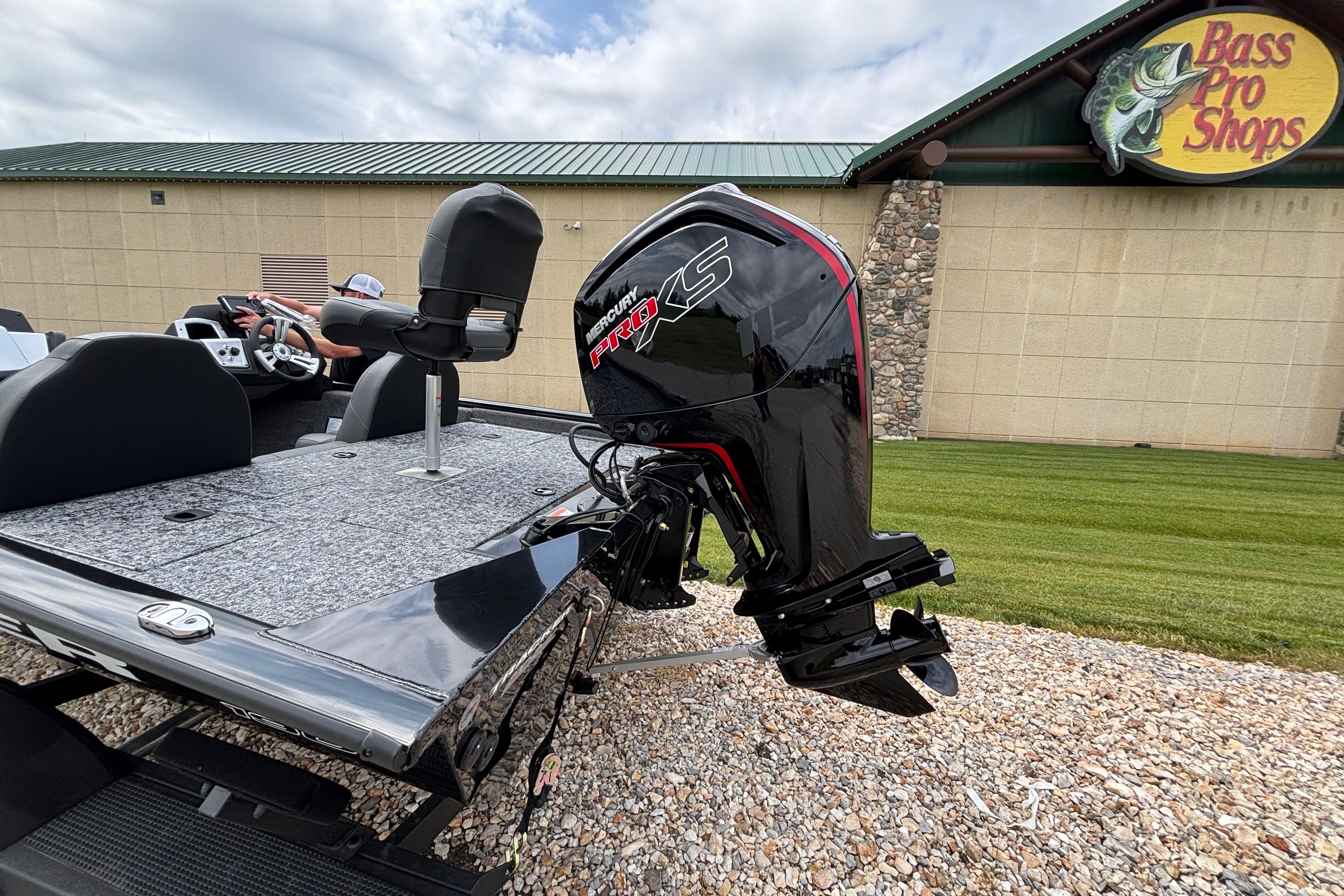 2026 Tracker Pro Team 190 boat with Mercury Pro XS engine at Bass Pro Shops.