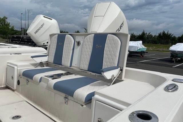 Ranger 2360 Bay 2025 with comfortable seating and Mercury engines.