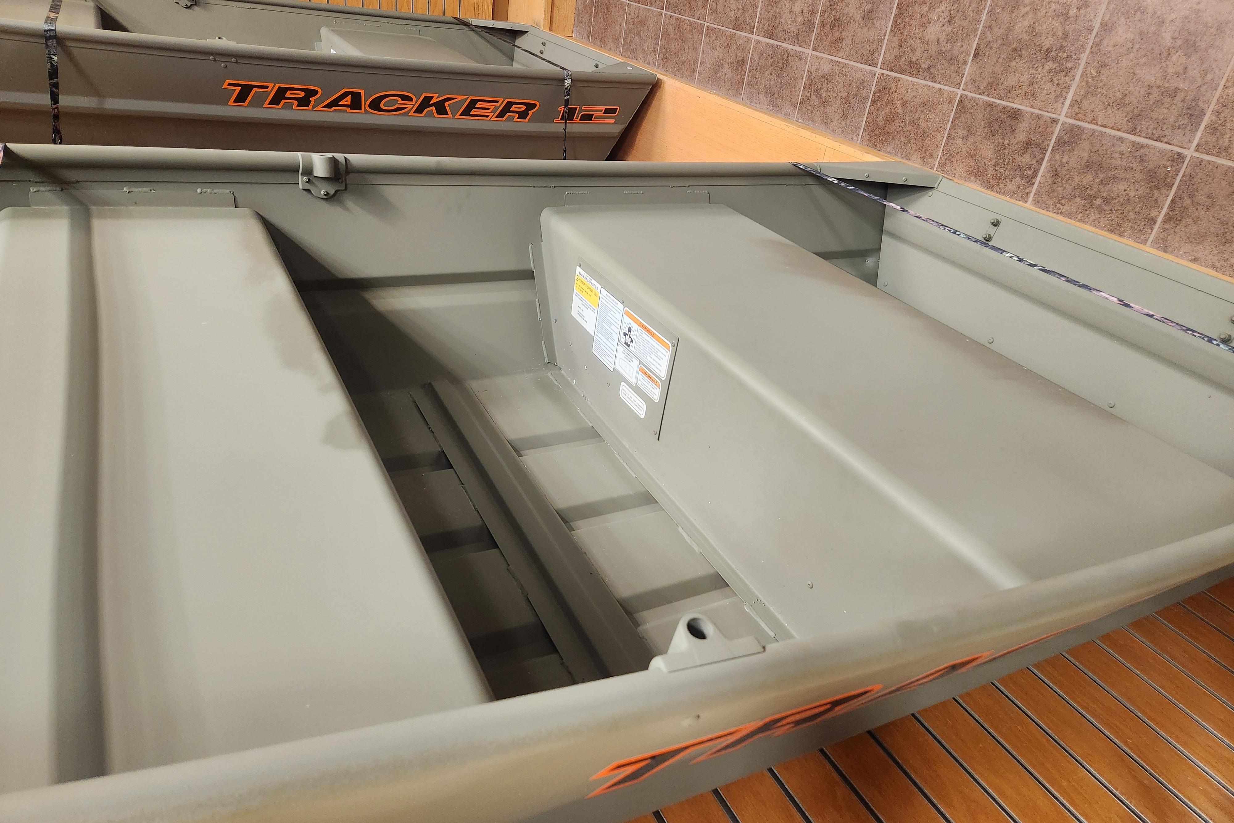 2025 Tracker Grizzly 1036 Utility boat interior with durable design and spacious layout.