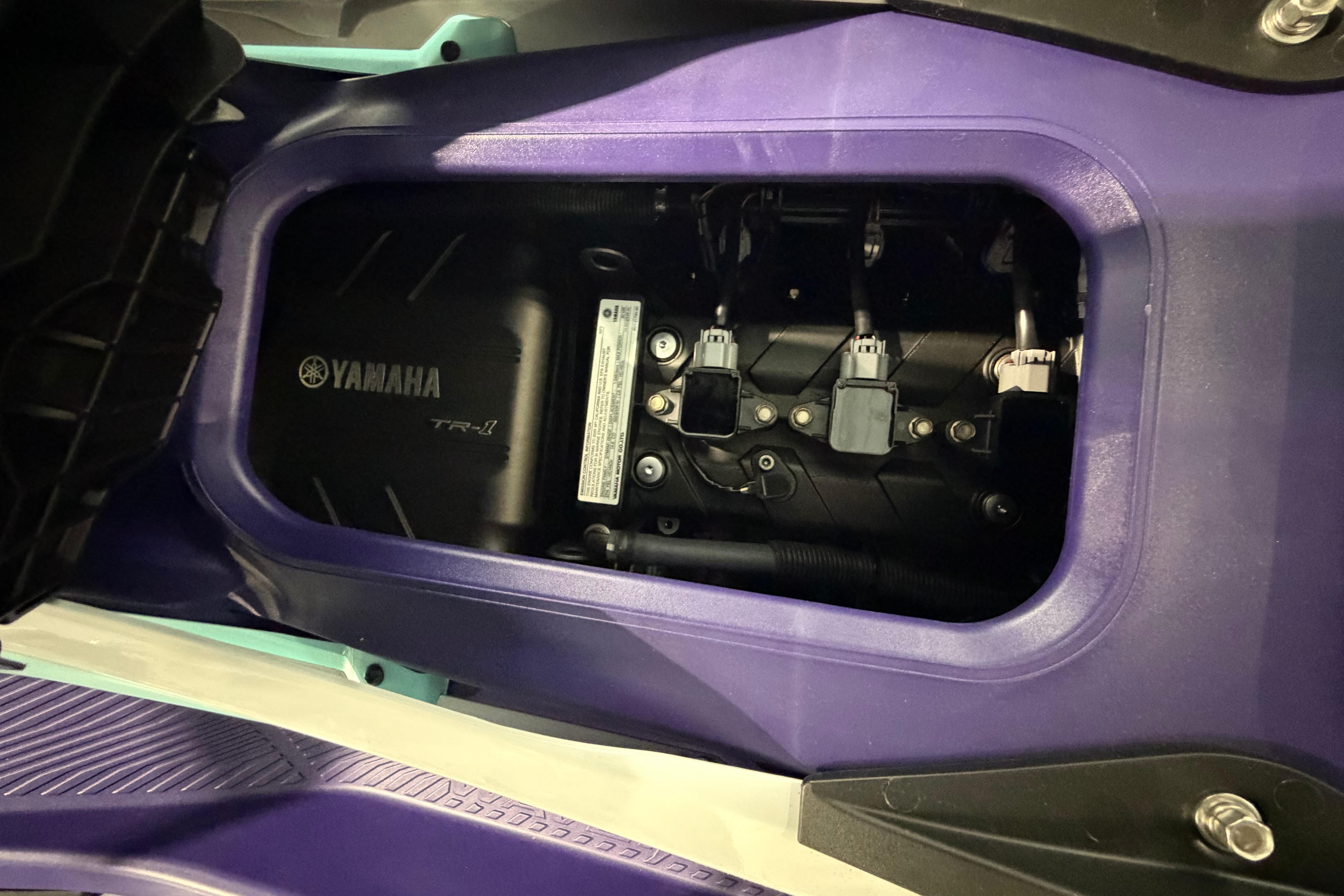 2025 Yamaha WaveRunner JetBlaster engine compartment, showcasing internal components and design.