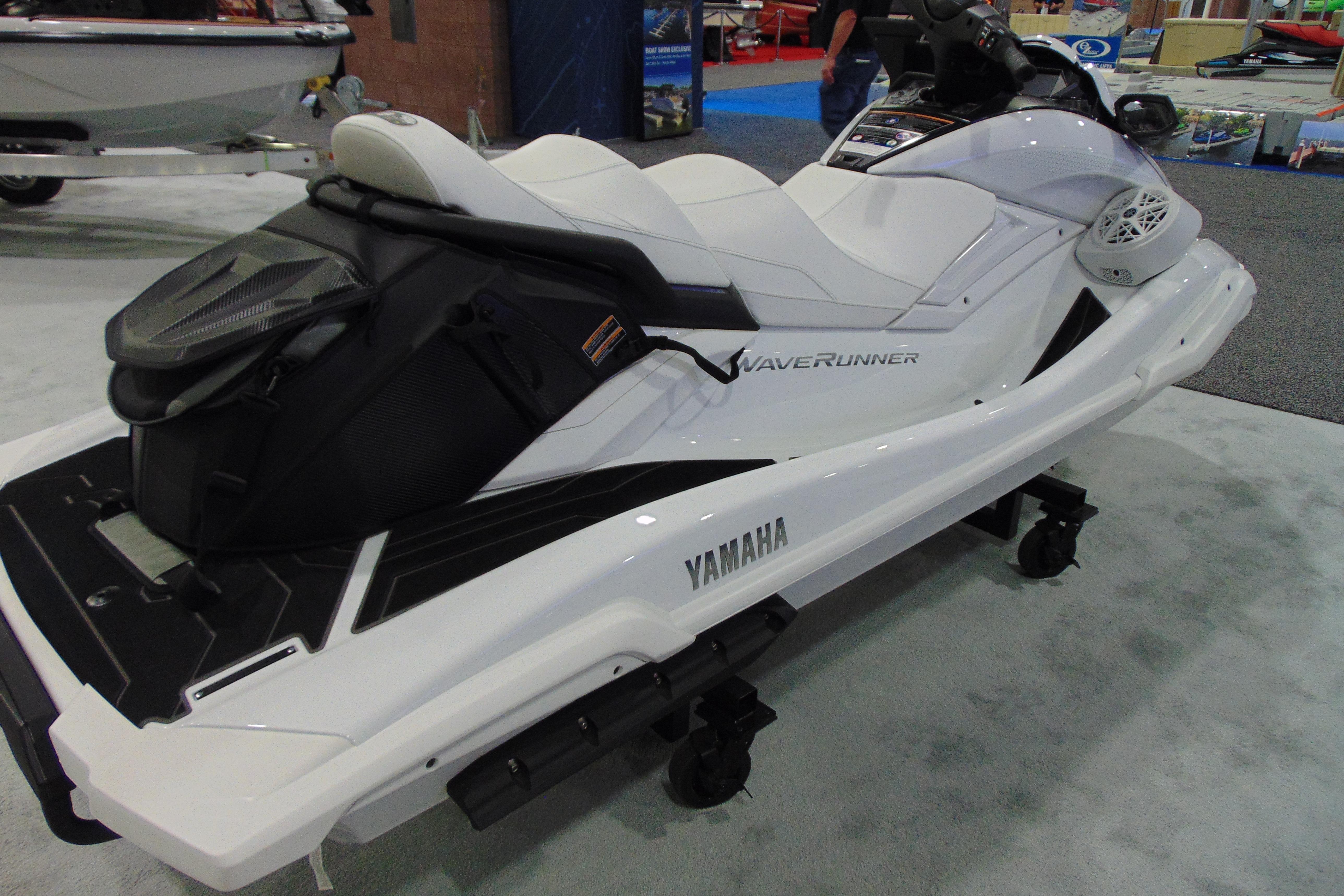 2026 Yamaha WaveRunner FX Cruiser SVHO displayed at a boat show.