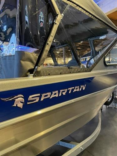 2024 Spartan 185 Astoria boat in showroom.