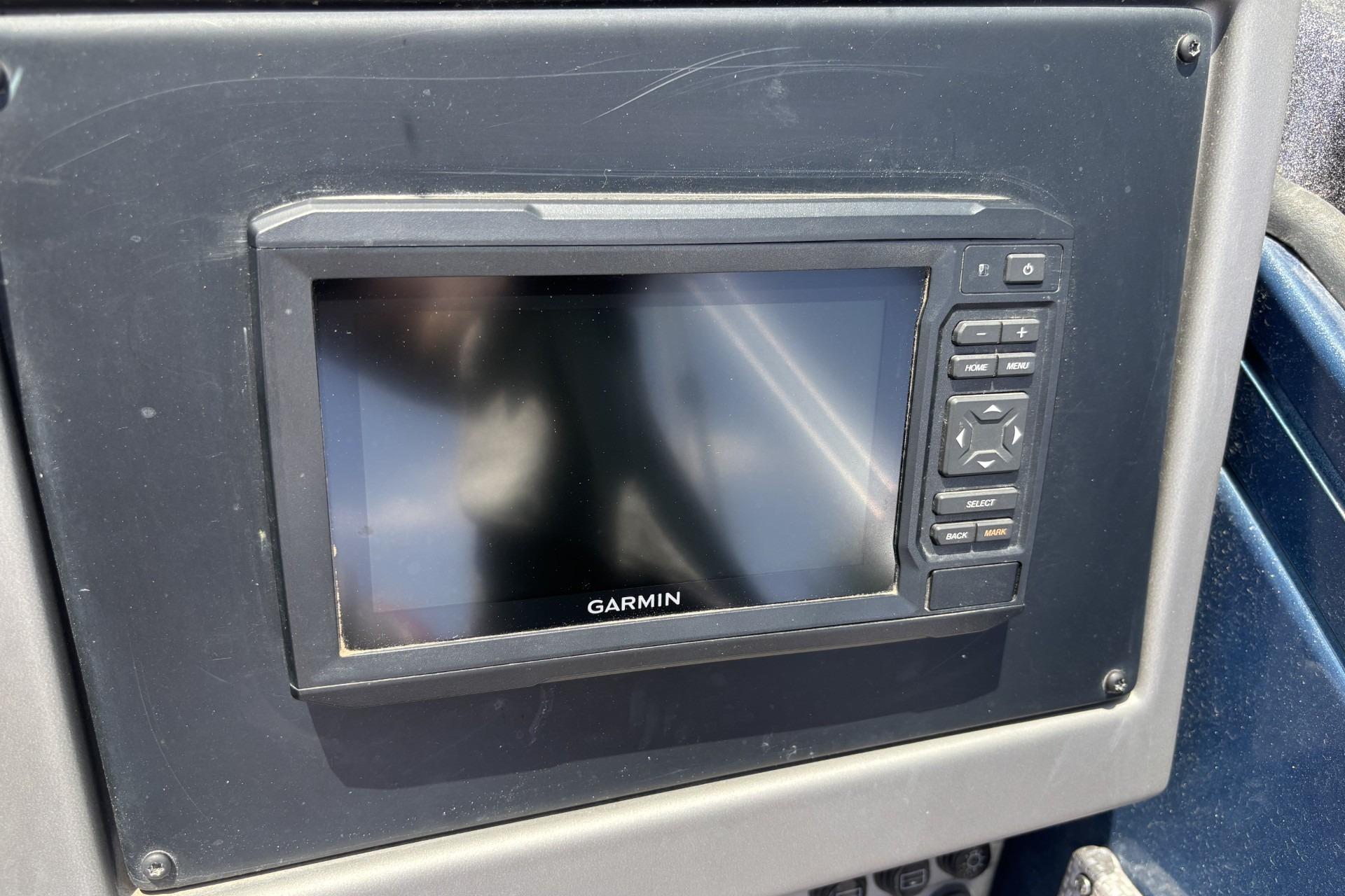Garmin navigation system in 2021 Ranger VX1788 WT boat dashboard.
