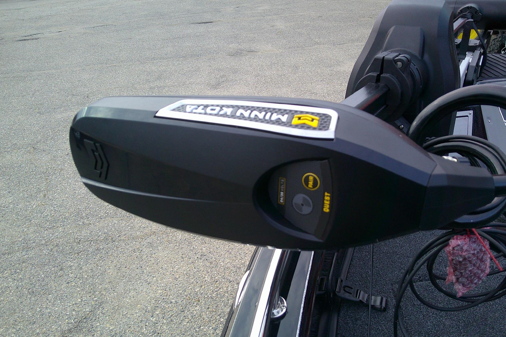 Minn Kota motor on 2026 Ranger 620FS Pro boat, close-up view.
