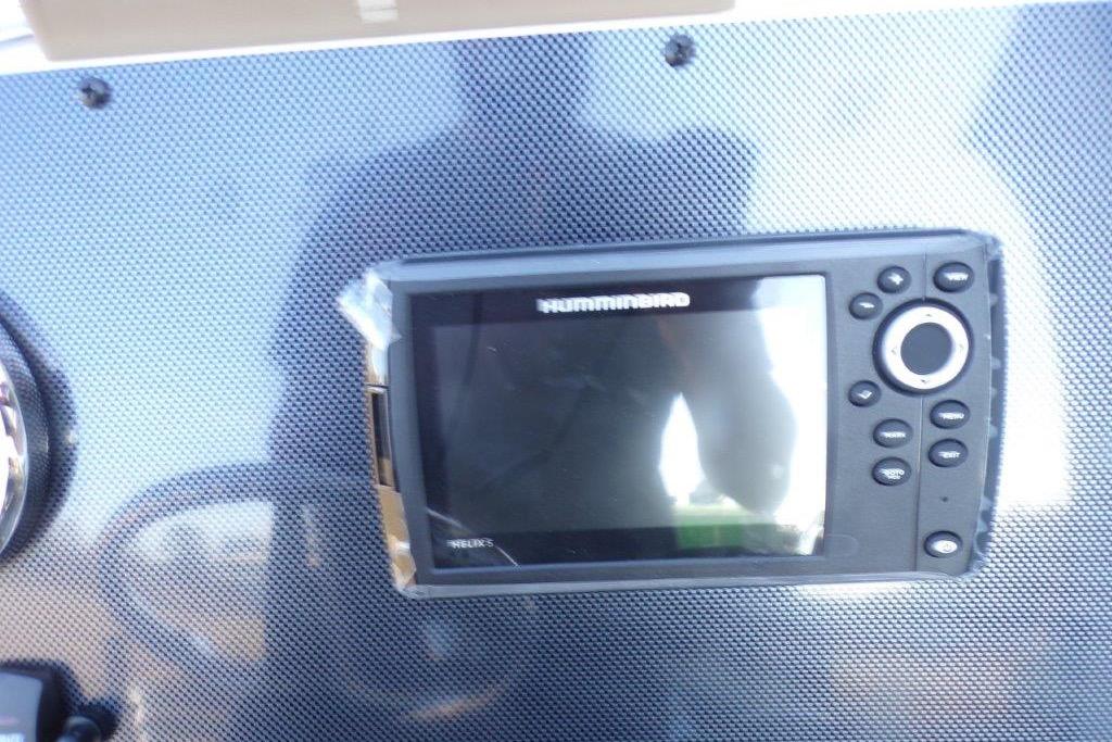 Dashboard of 2026 Xpress H20B Bay boat with electronic display.