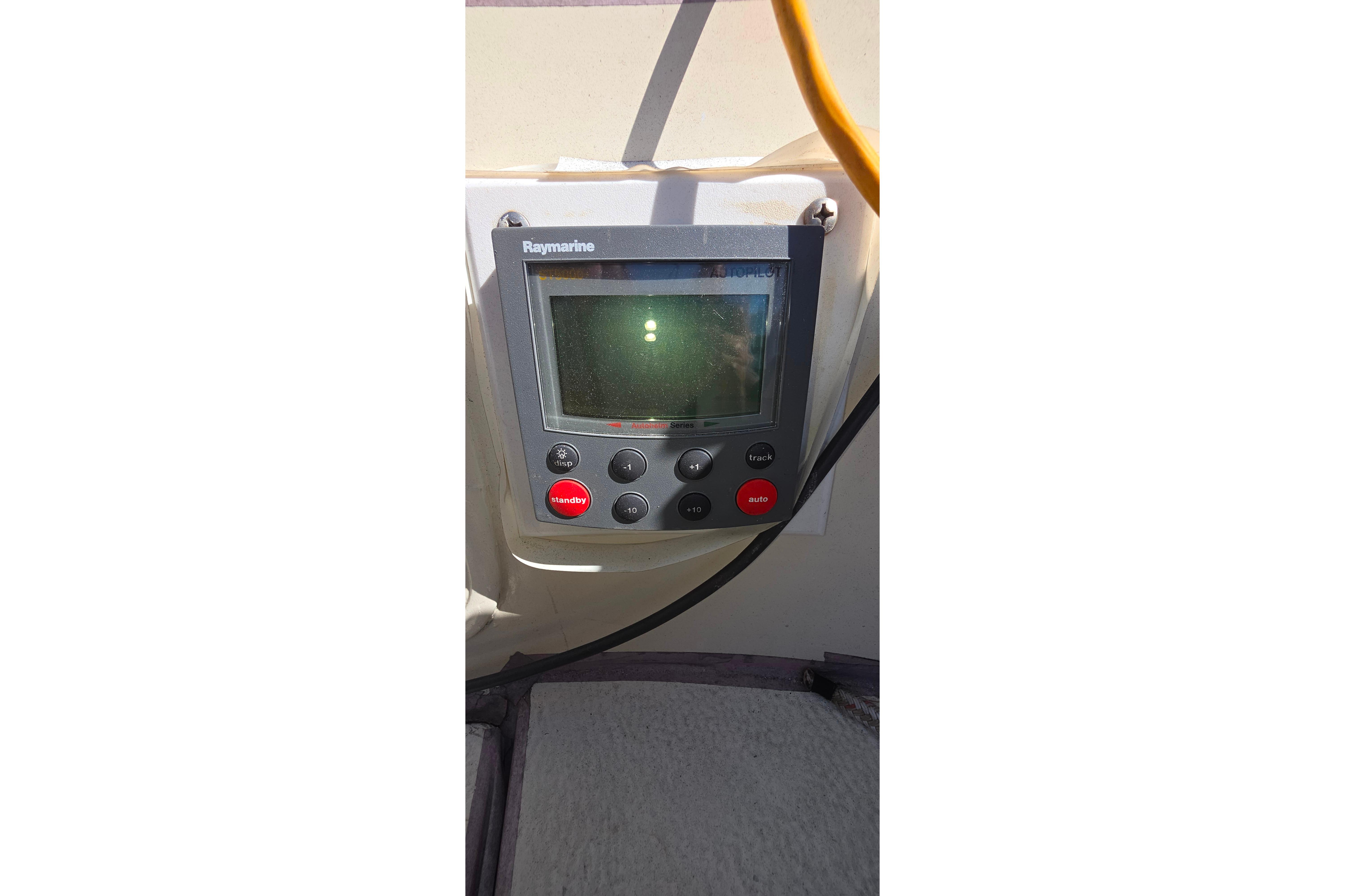 Raymarine navigation display on 1978 Islander Freeport 41 sailboat.