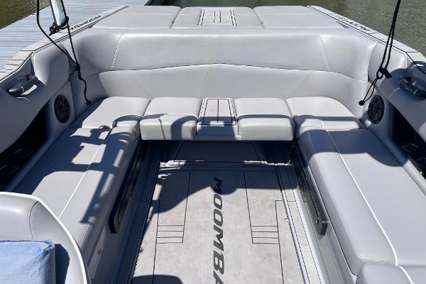 2024 Moomba Max boat interior with spacious seating and sleek design.