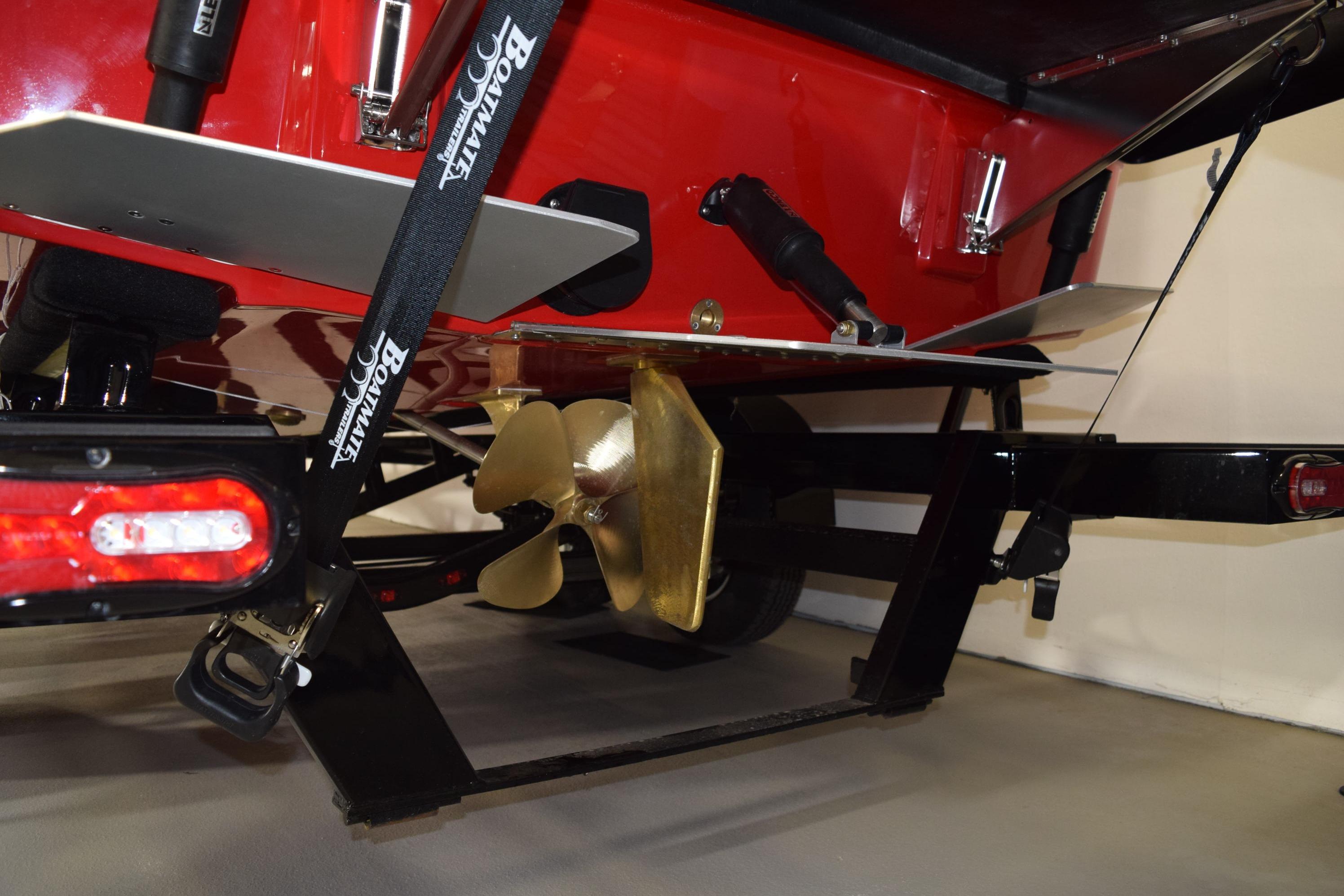 2026 Moomba Max boat propeller and trailer detail, showcasing rear design elements.