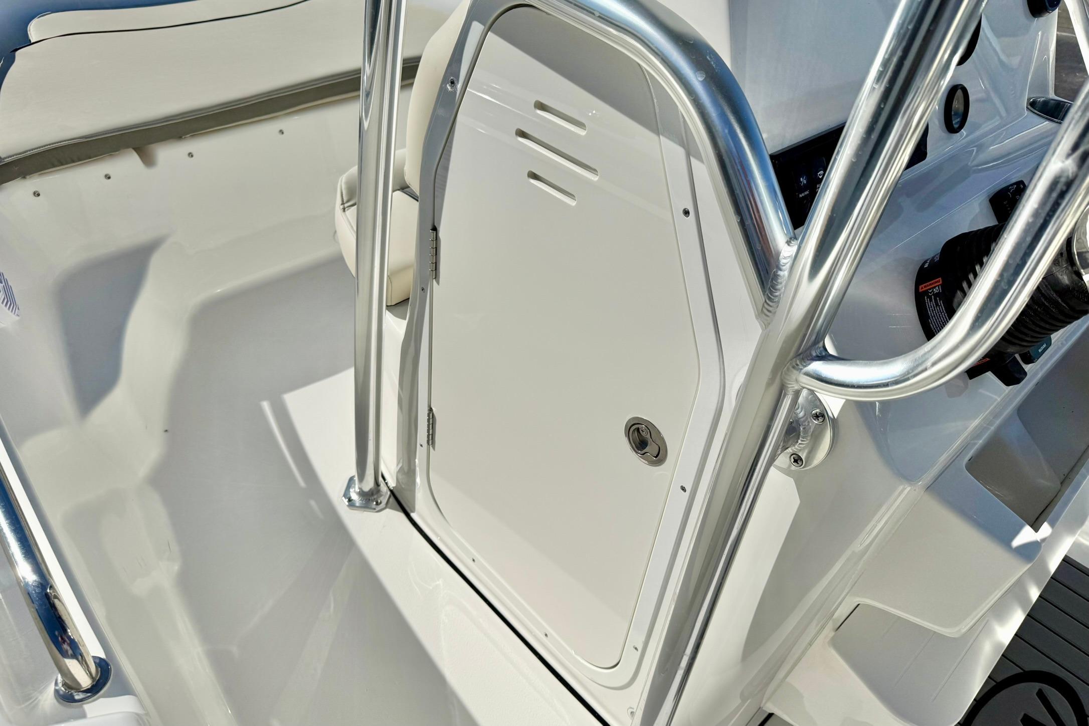 2026 Key West 189 FS boat interior with sleek design and stainless steel features.