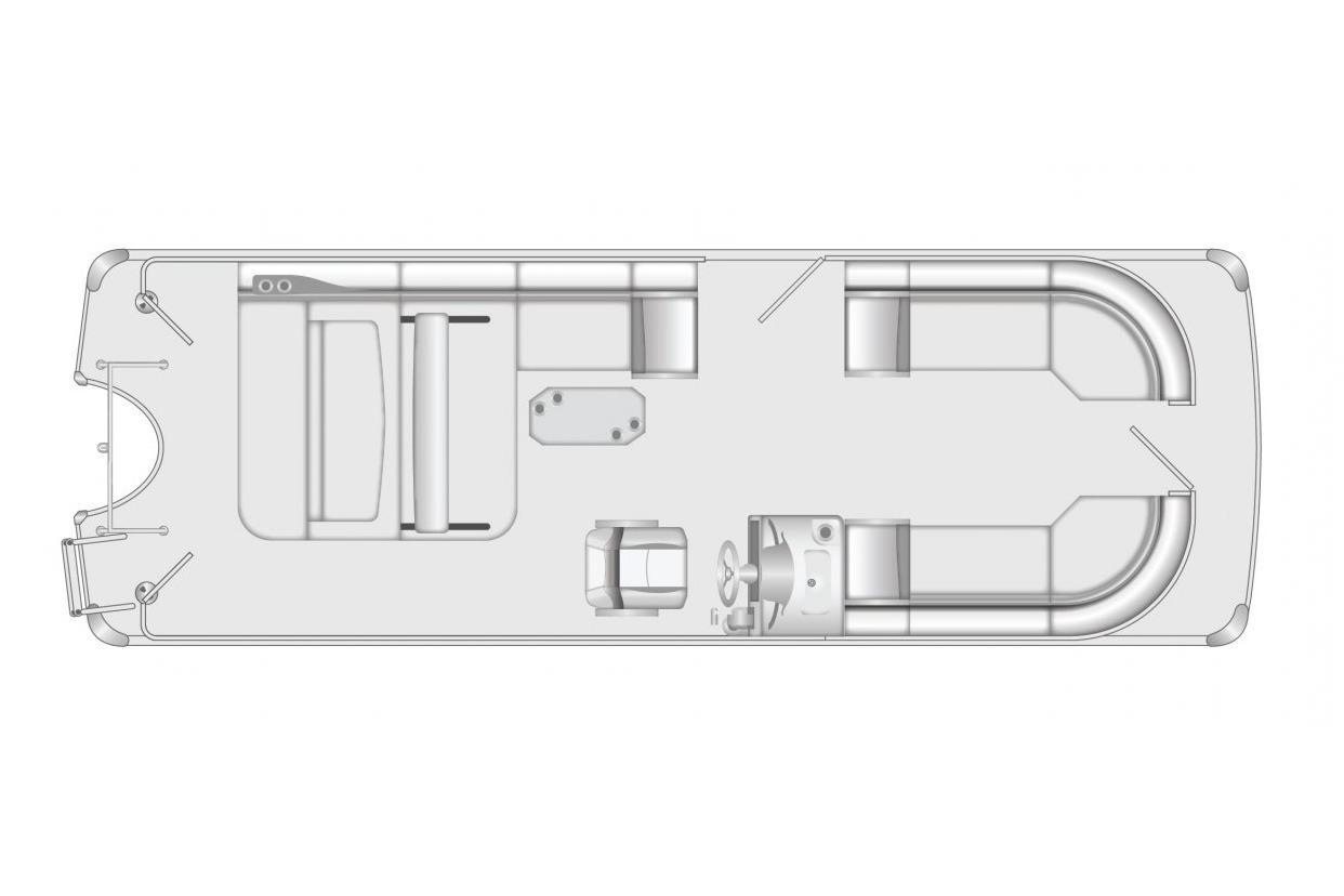 Manufacturer Provided Image: Top view of 2026 South Bay 525SB2 pontoon boat layout, featuring seating and helm.