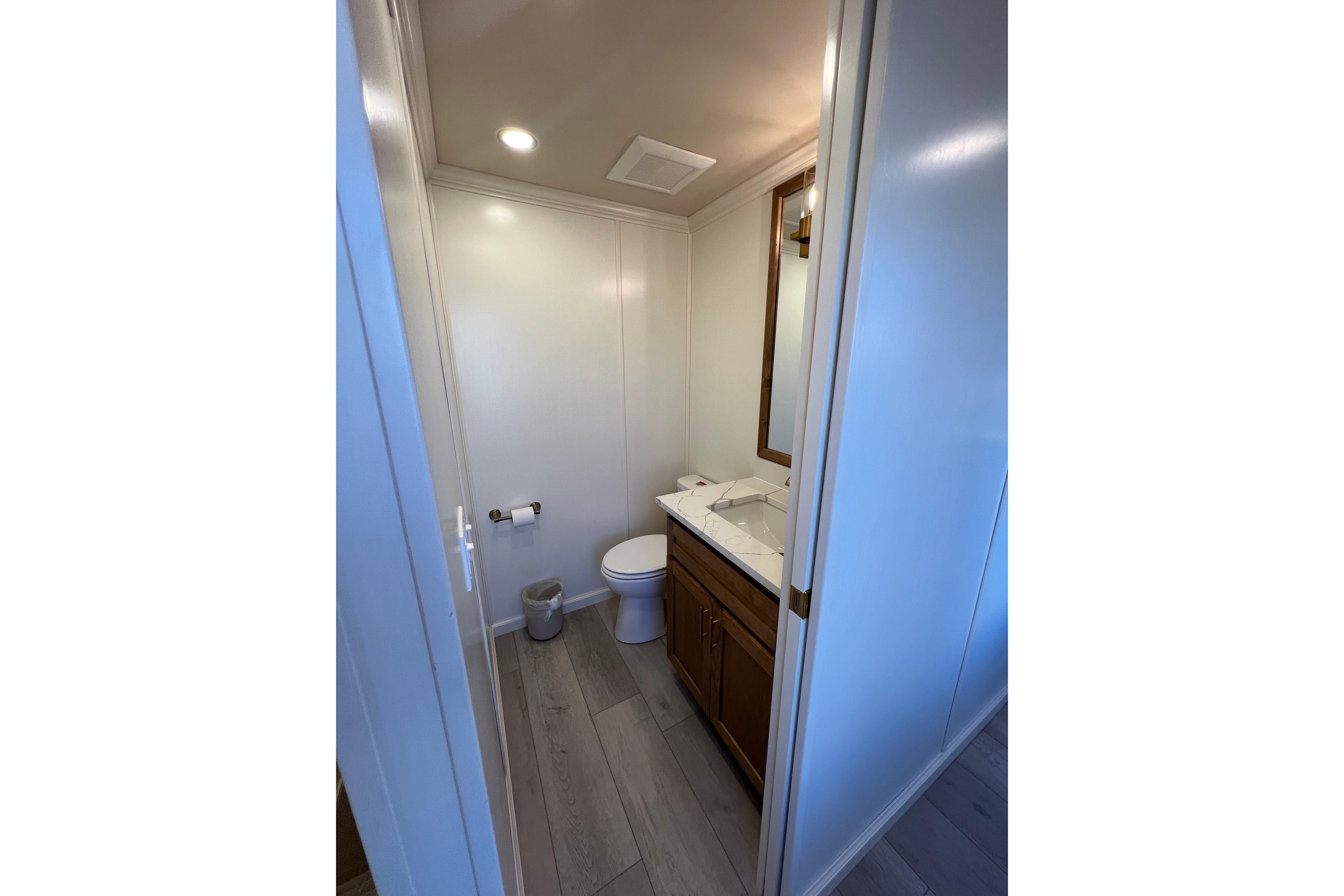 Modern bathroom in 2025 Sumerset Excellence Multiple Shares houseboat, featuring sleek fixtures and wood accents.