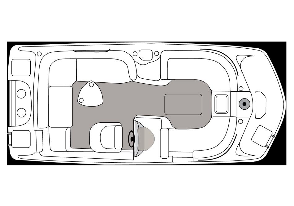 Manufacturer Provided Image: Top view layout of 2016 Hurricane SunDeck Sport 188 OB boat.