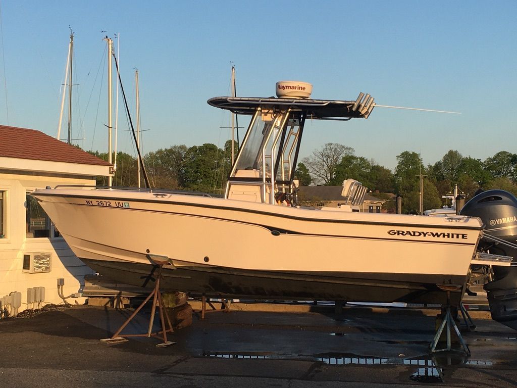 1999 Grady-White Fisherman 222 boat on dry dock.