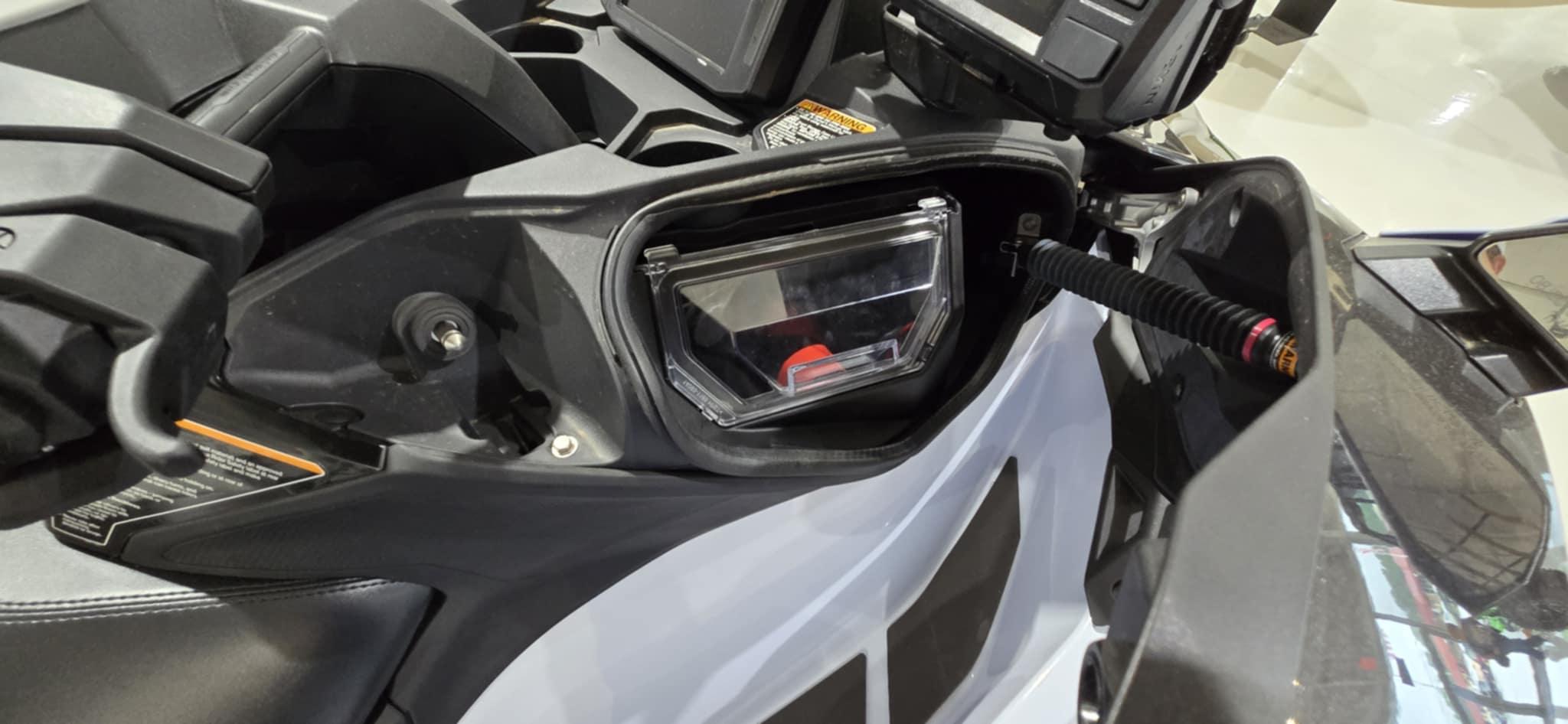2025 Kawasaki Jetski Ultra 160 LX-S Angler dashboard close-up, showcasing modern controls and design.