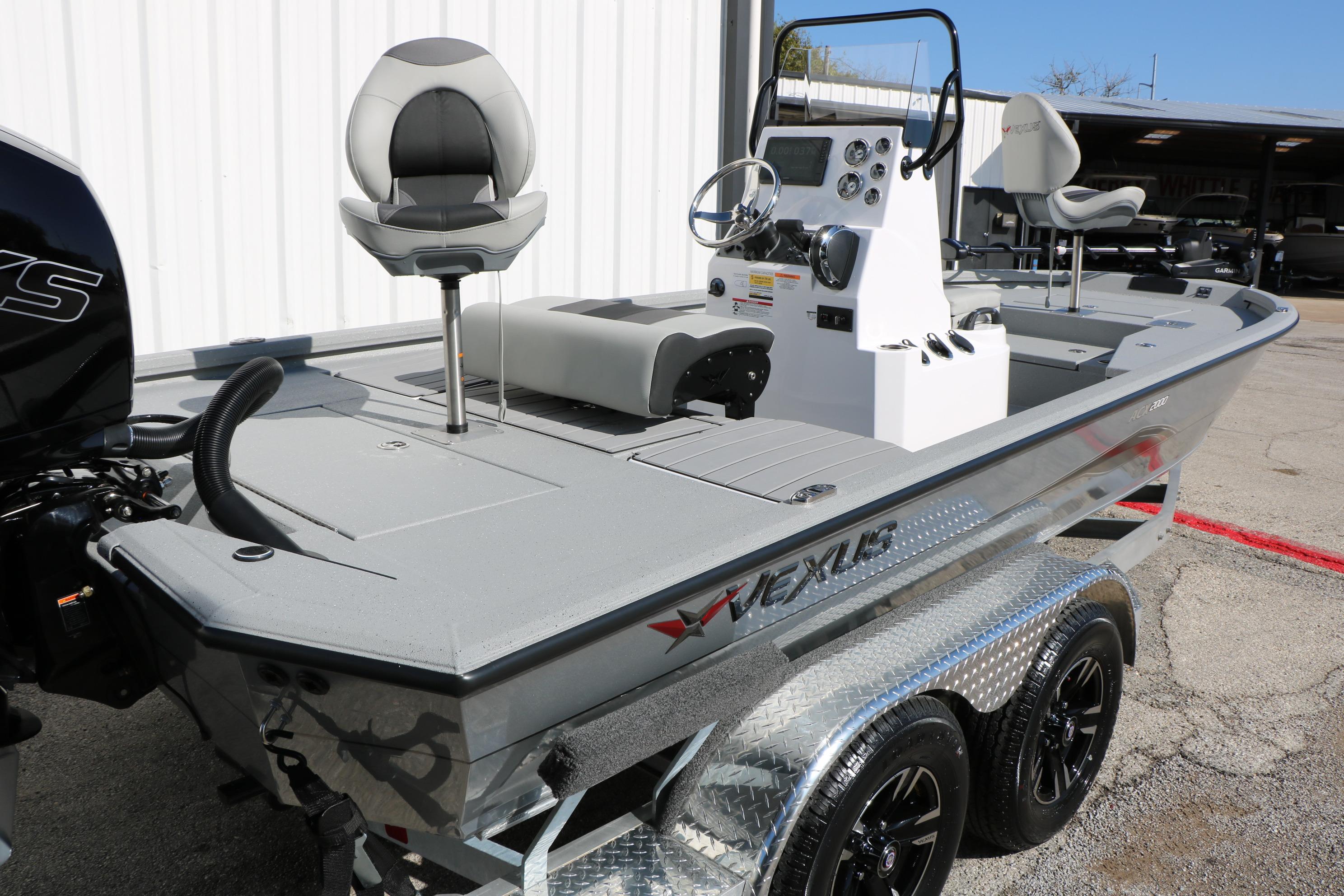 2026 Vexus ACX2000 boat on trailer, featuring modern design and seating.