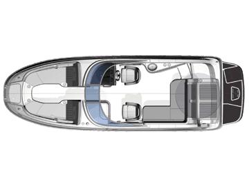 Manufacturer Provided Image: Top view layout of a 2013 Sea Ray 260 Sundeck boat.