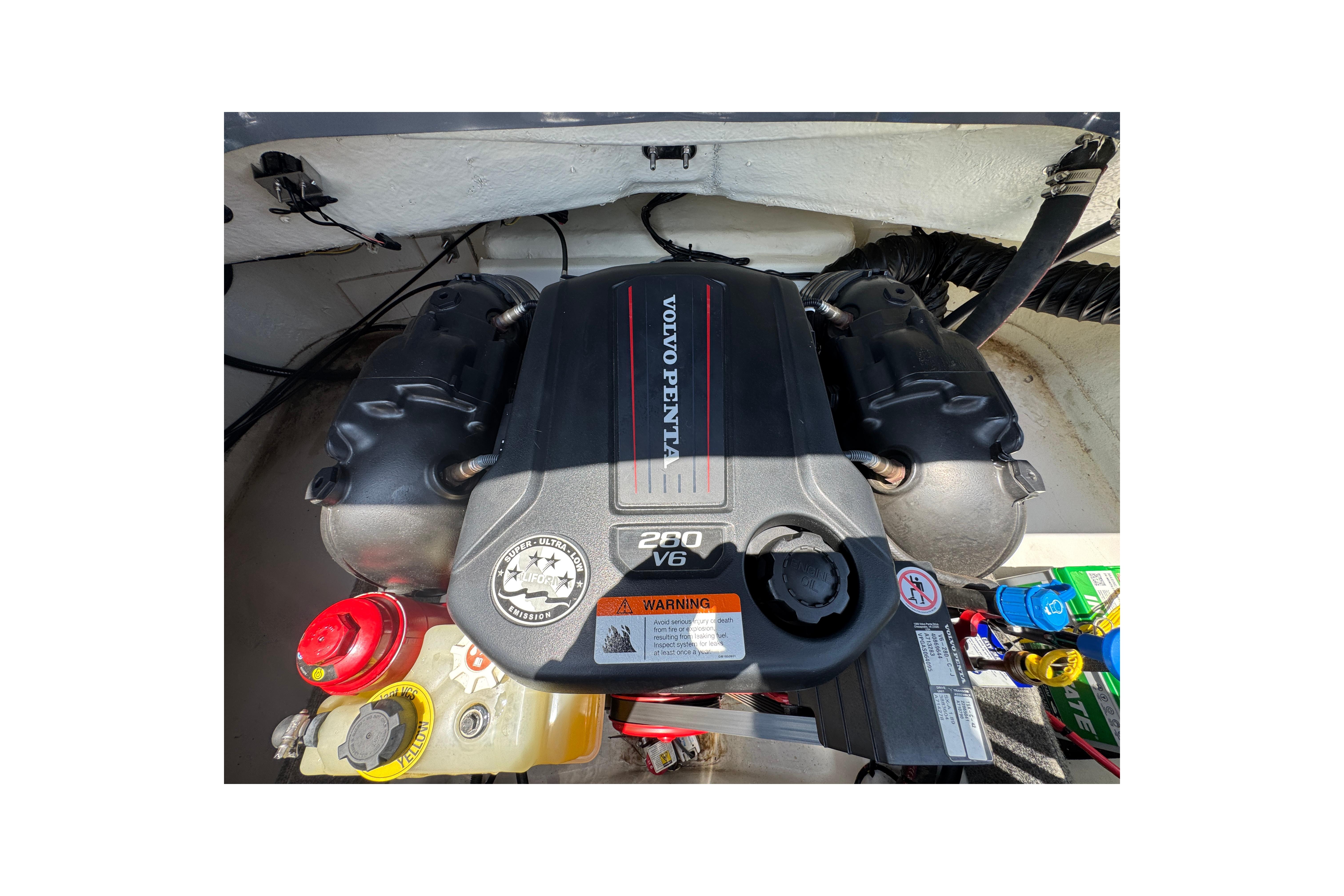 Volvo Penta 200 V6 engine in 2017 Glastron GT 225 boat.