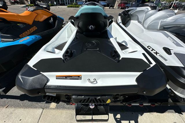 Rear view of a Sea-Doo GTI 130 WH IBR 26 STD jet ski, parked on a trailer.
