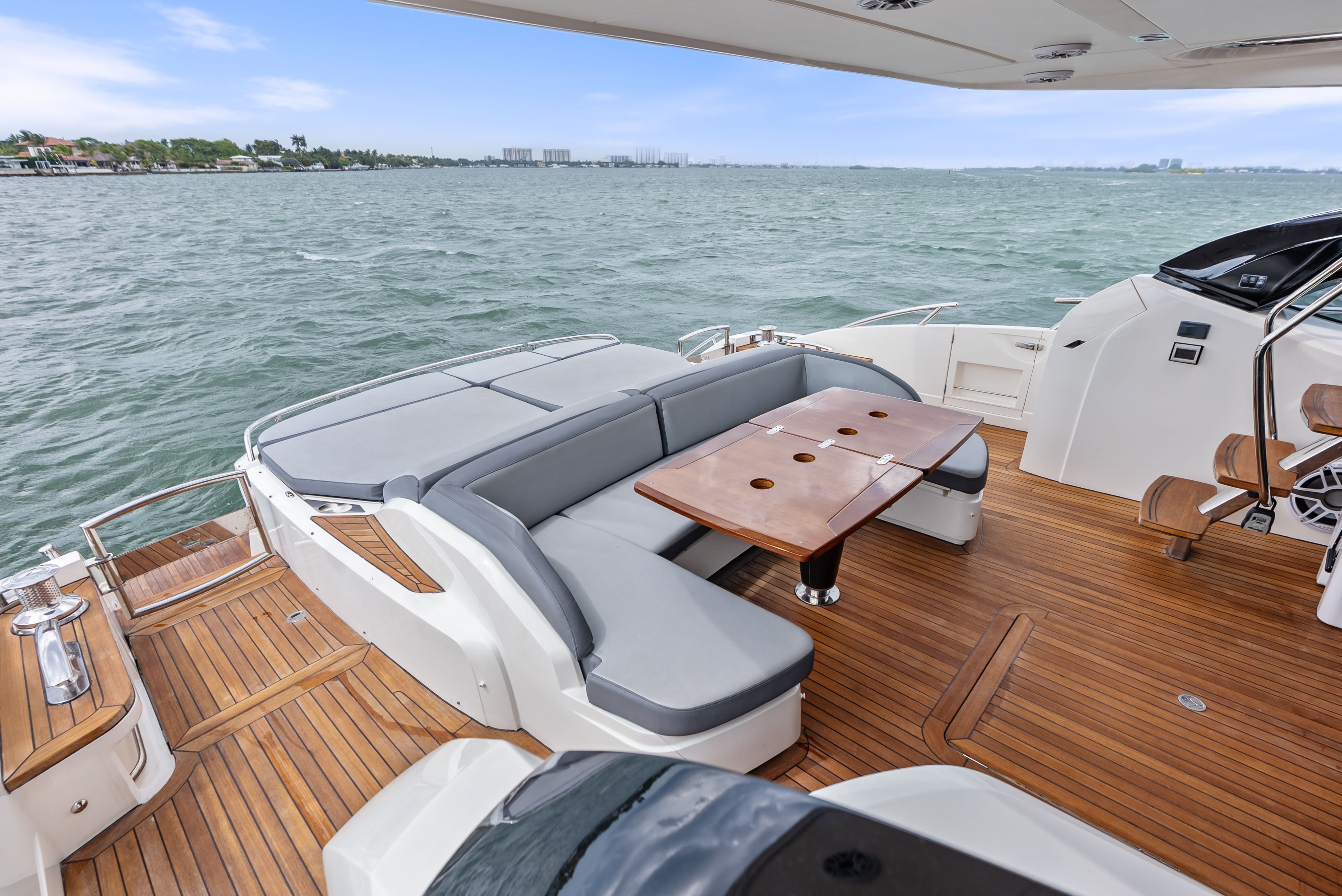 2014 Princess S72 luxury yacht with elegant wooden deck.