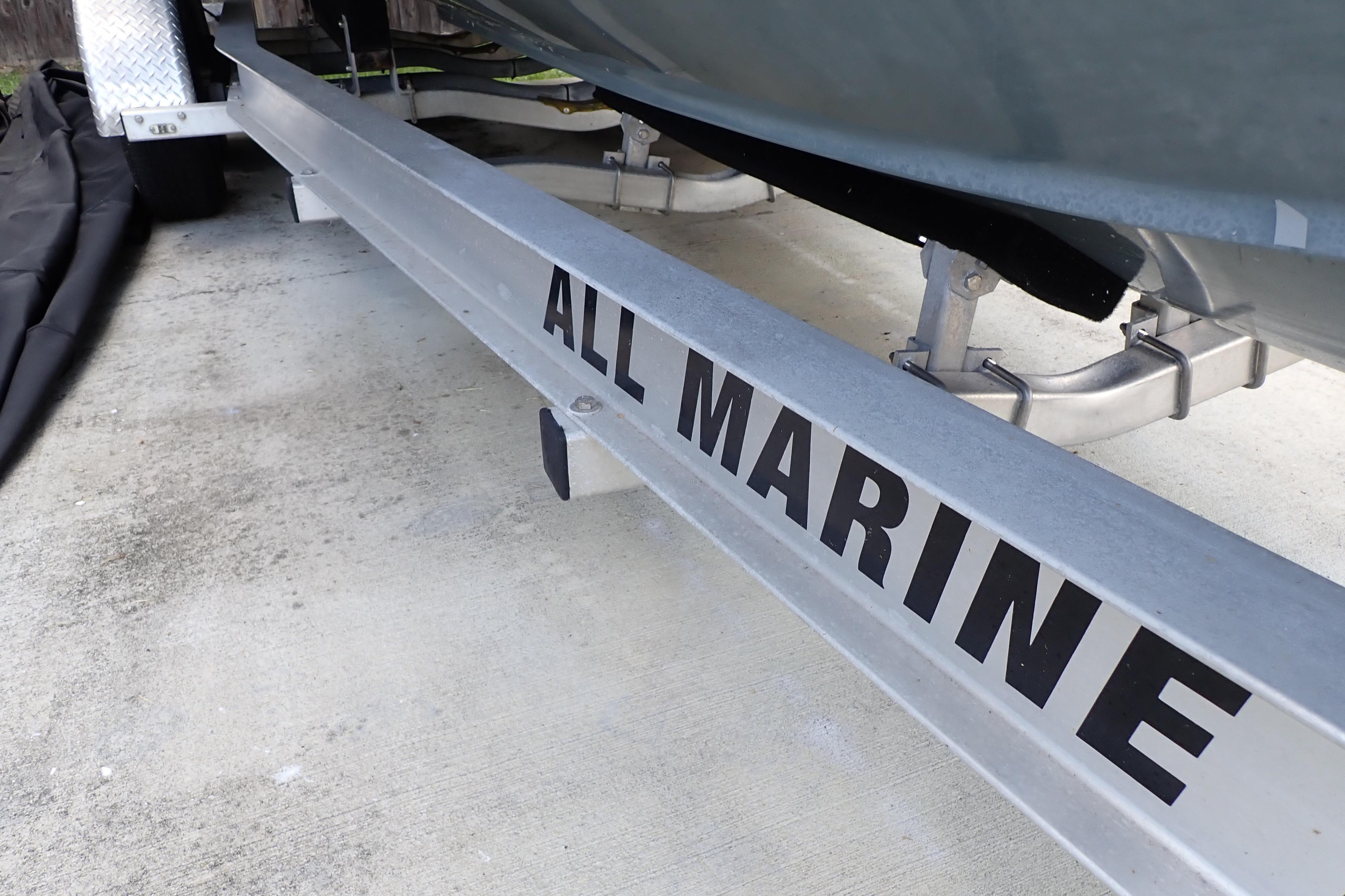 Trailer for 2019 Key West 263 FS boat with "All Marine" branding.