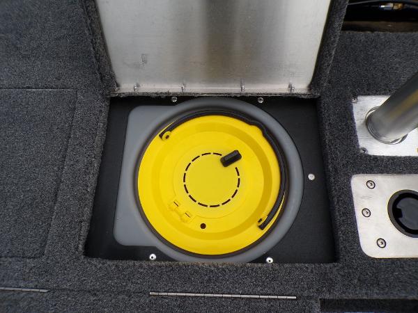 Yellow hatch on 2025 Tracker Pro Guide™ V-175 Combo boat deck.