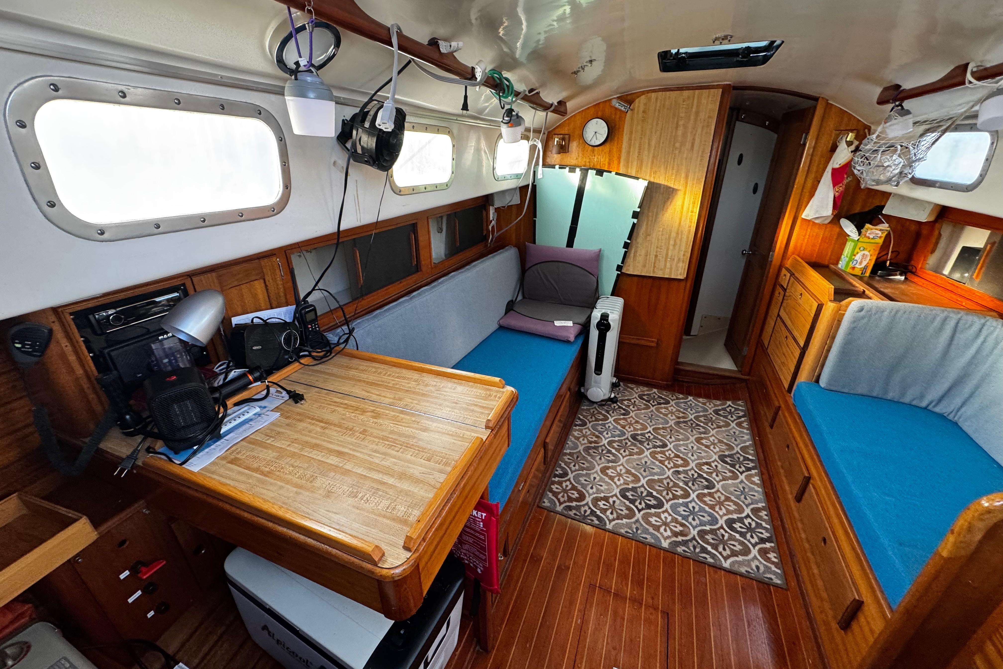 view of nav station and spacious salon