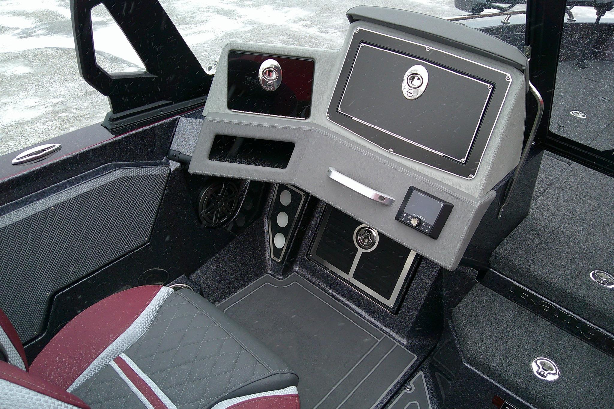 2026 Ranger 620xFS Pro boat interior with modern dashboard and seating.