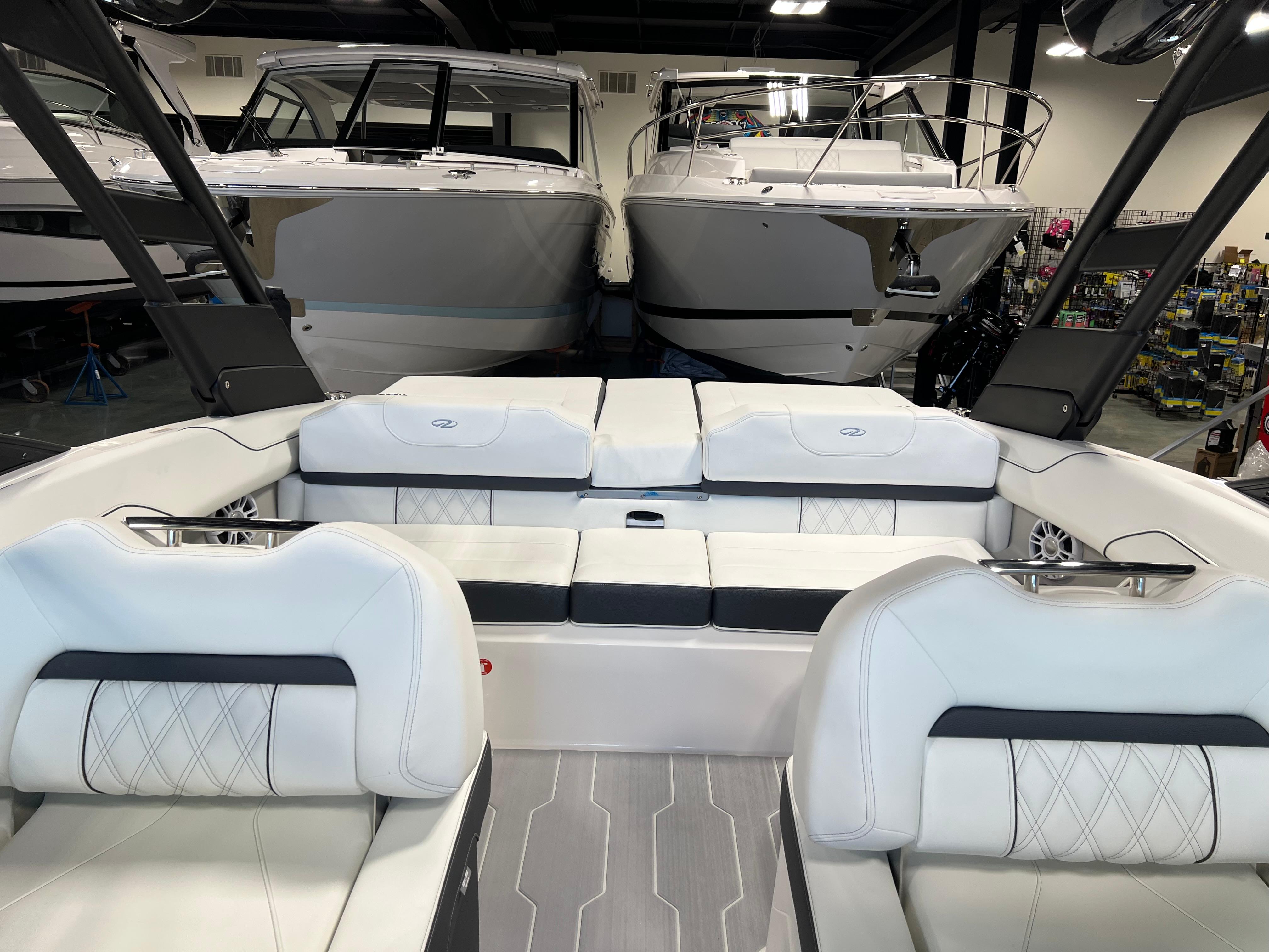 2025 Regal LS2 Surf boat interior with luxurious seating and modern design.