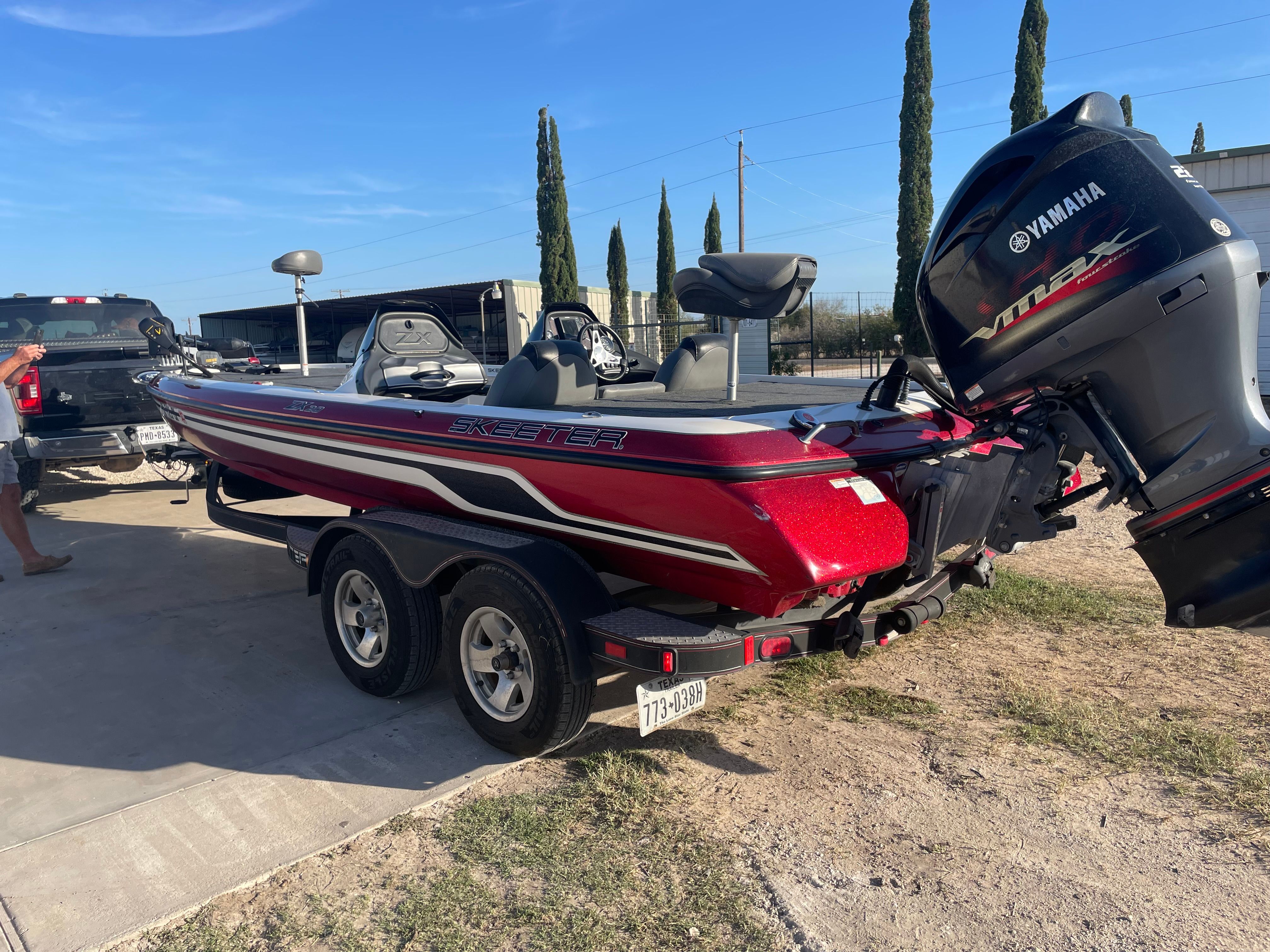 2012 Skeeter ZX20 boat with Yamaha engine on trailer.