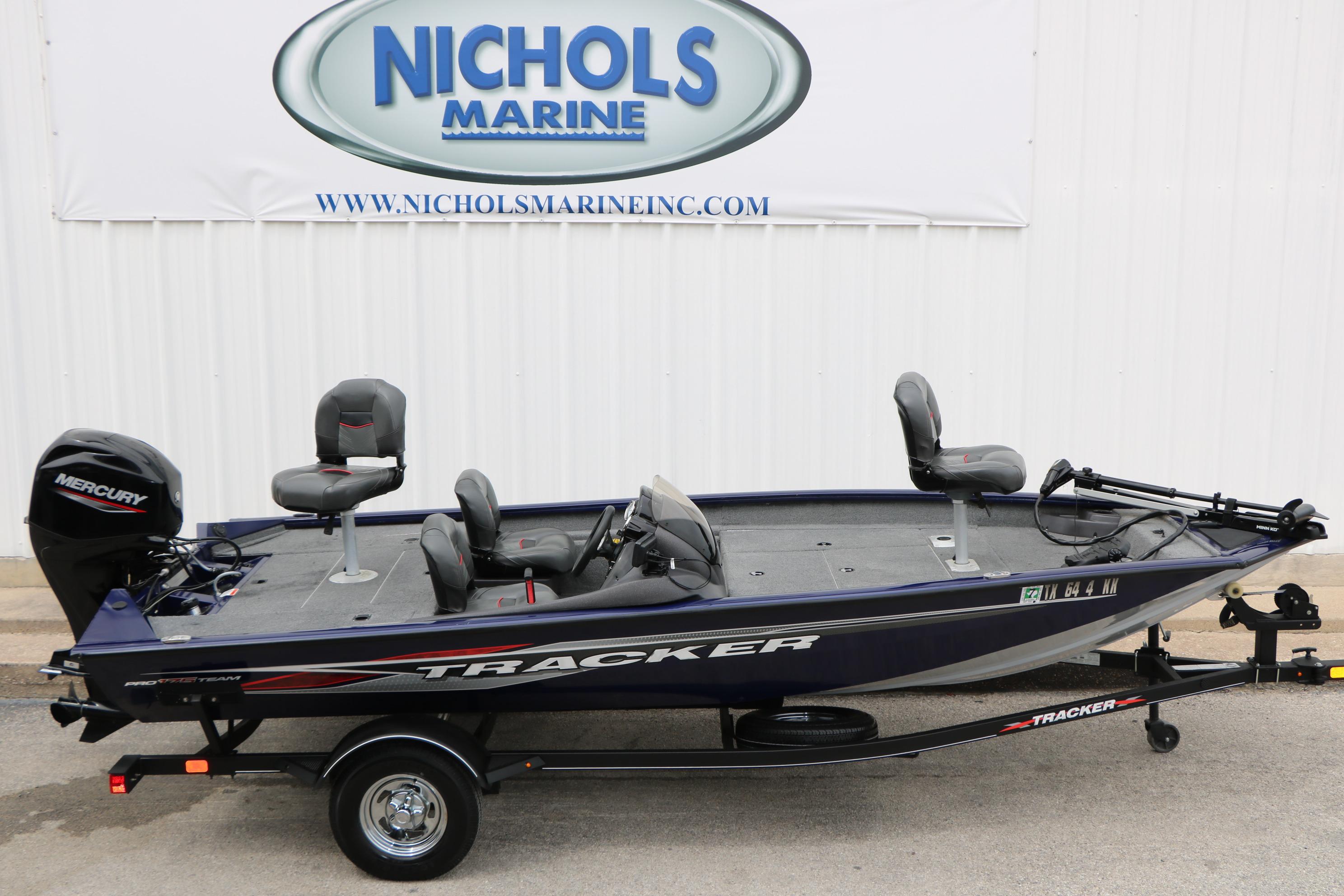 2022 Tracker Pro Team 175 TF fishing boat with Mercury engine at Nichols Marine.