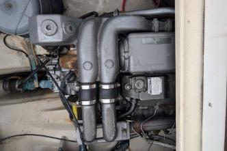 Engine compartment of a 2008 Ranger 25, showcasing mechanical components.