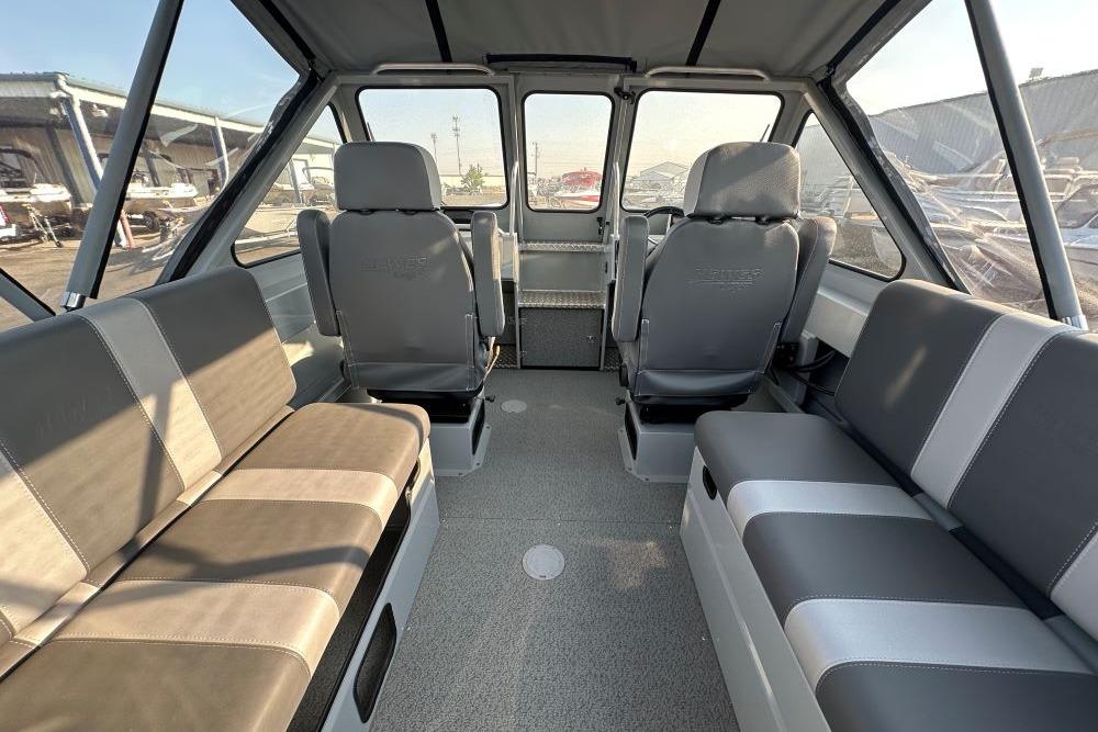 Interior of 2025 Hewescraft 210 Sea Runner ET, featuring spacious seating and modern design.