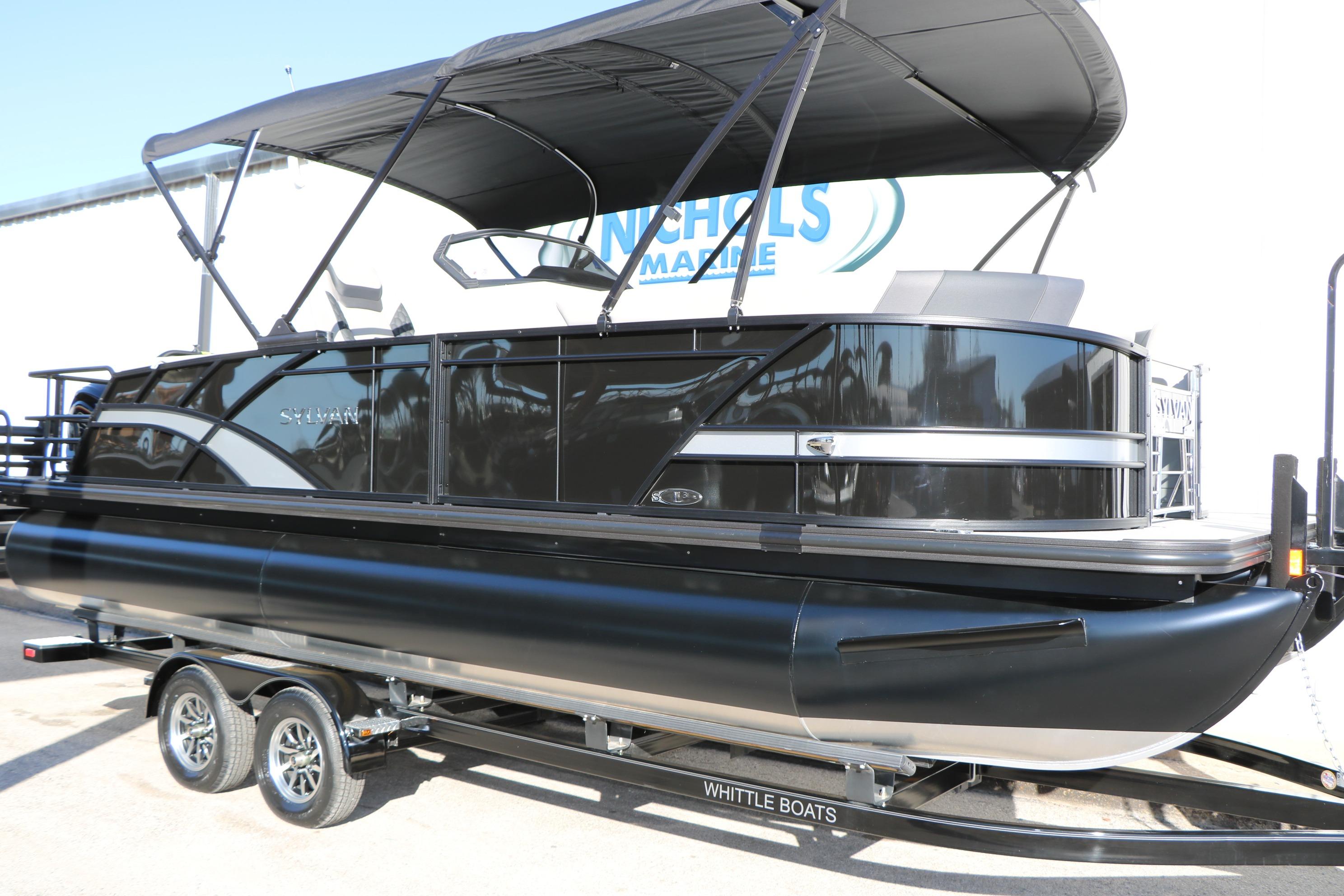 2026 Sylvan L3 CLZ DH pontoon boat with black exterior on trailer.