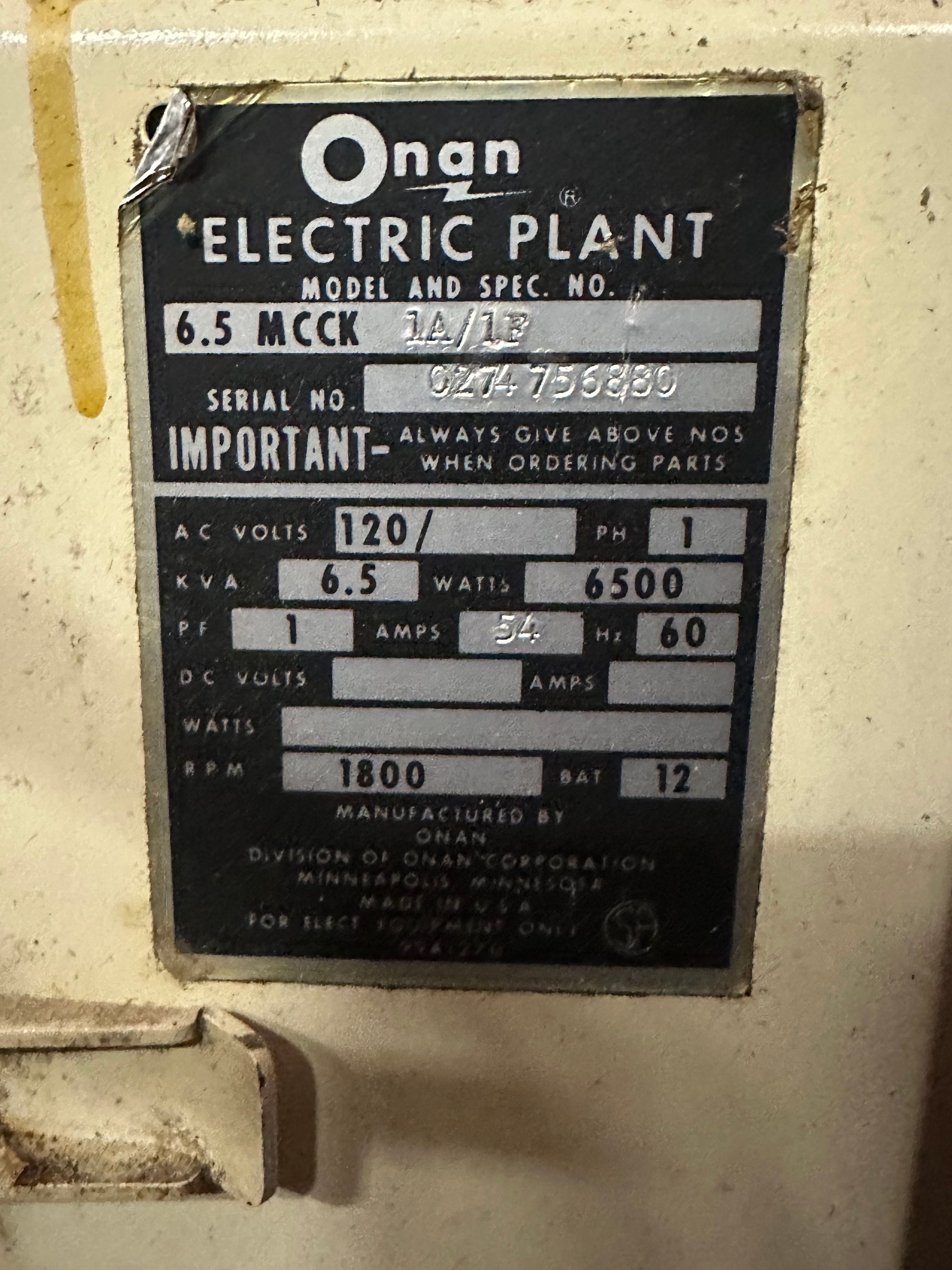 Onan Generator