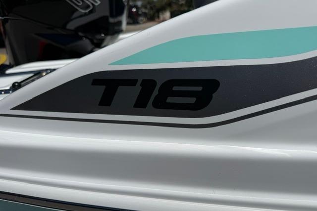 2026 Tahoe T18 boat logo on sleek white surface.
