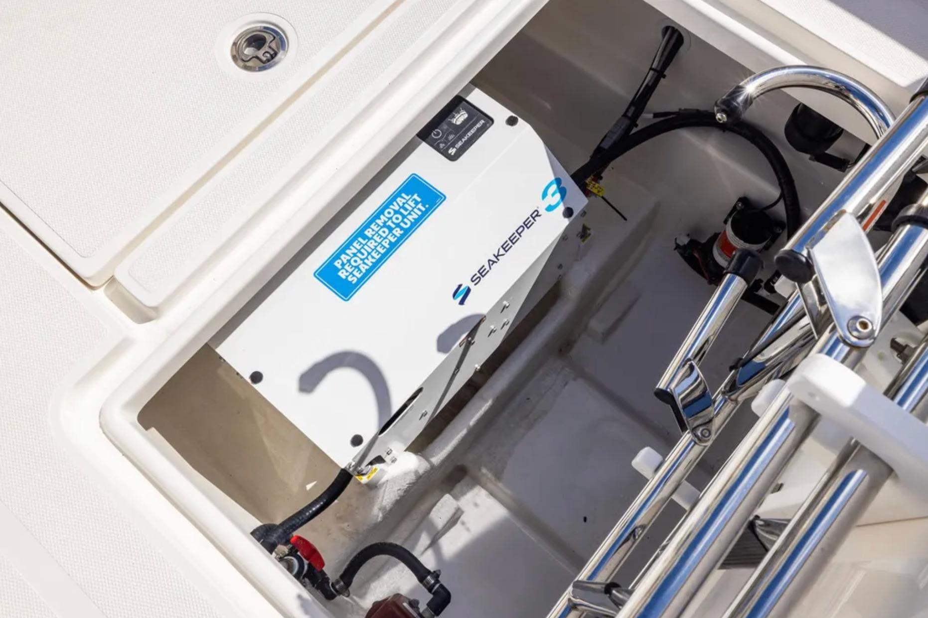 Seakeeper 3 stabilizer in 2025 Blackwater 41 Performance Fish boat compartment.