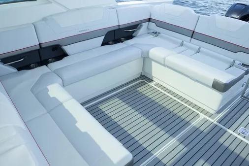 2019 Formula 430 Super Sport Crossover boat interior with luxurious seating.