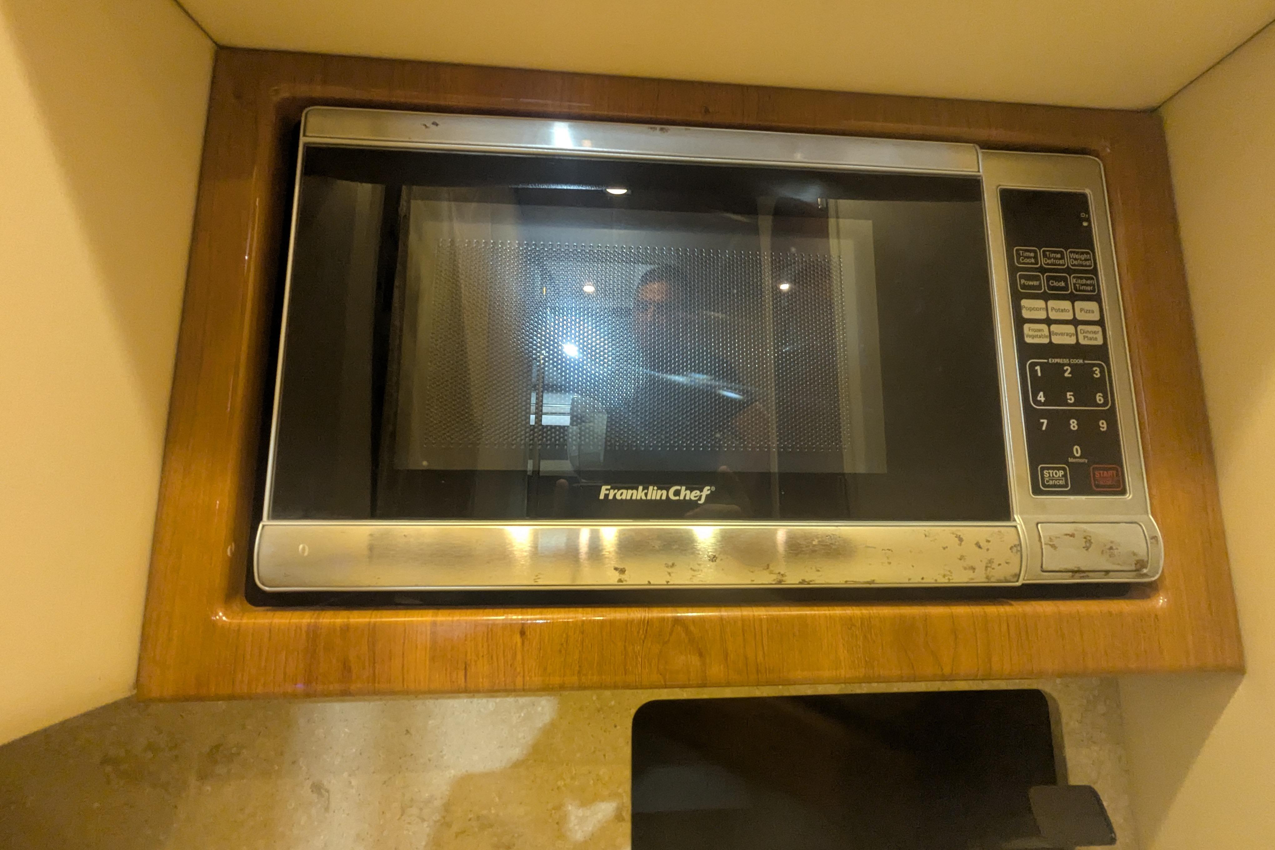 Built-in Franklin Chef microwave in 2014 Formula 350 Crossover Bowrider.